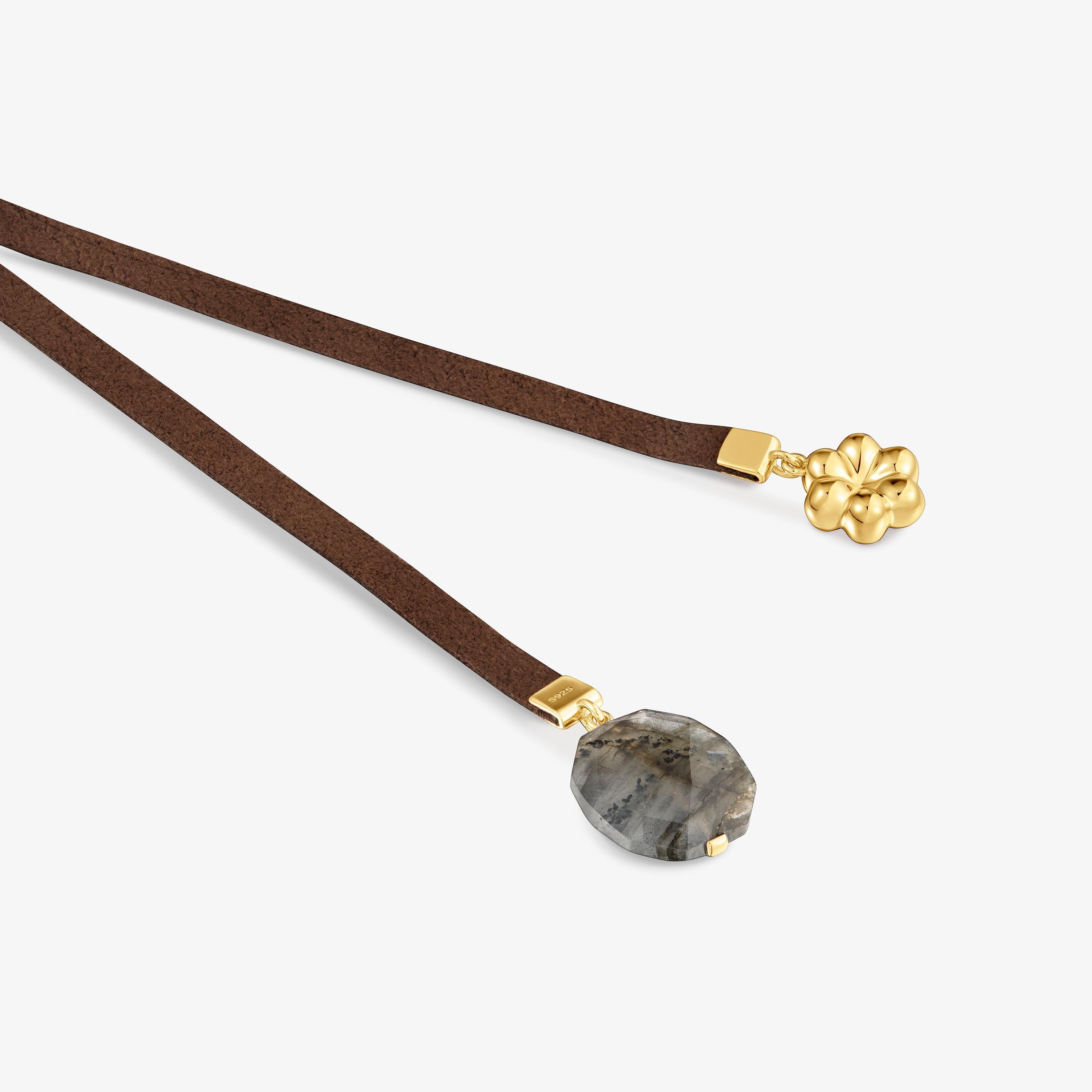 Necklace with 18kt gold vermeil and labradorite TOUS Bold Motif