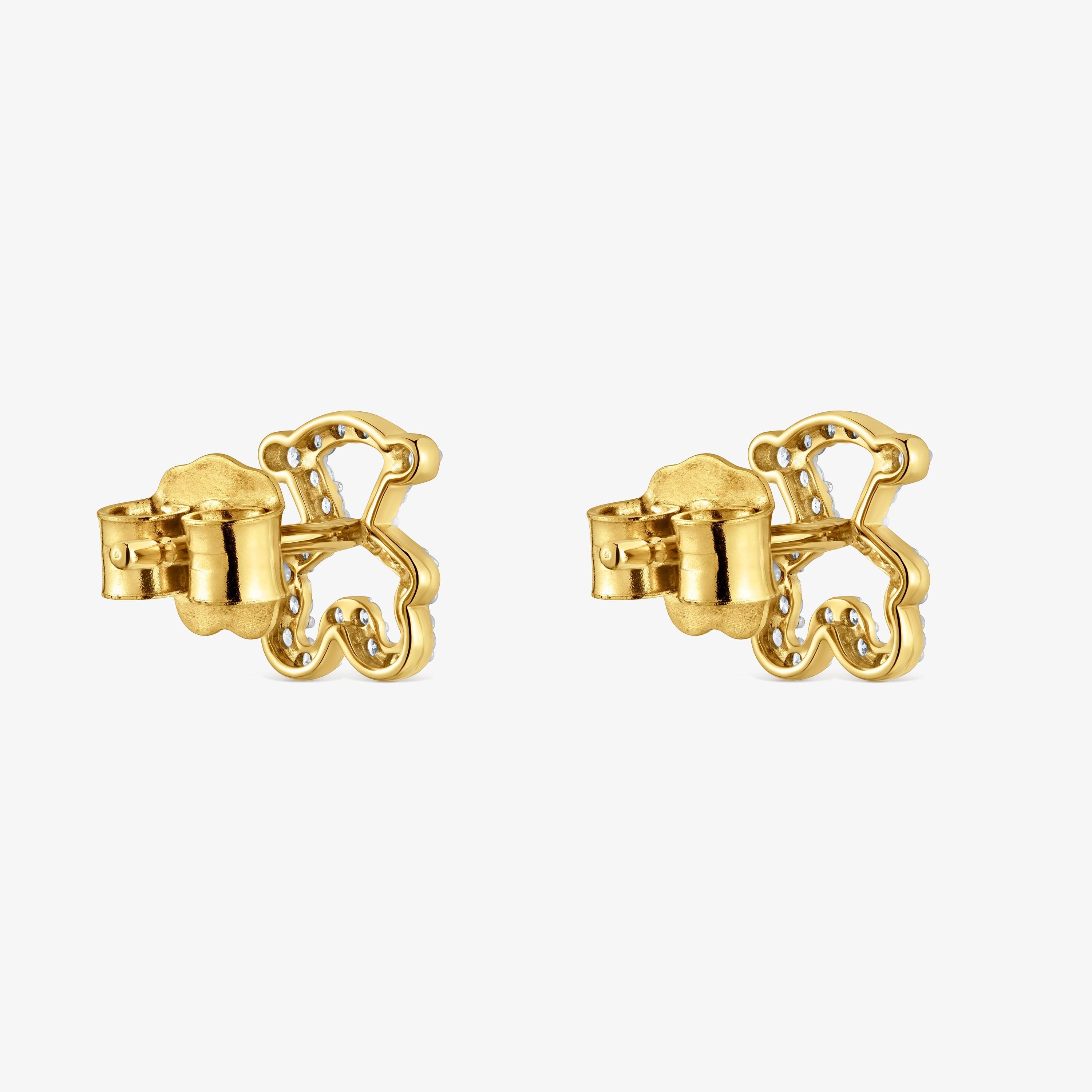 Diamond and 9kt gold bear Earrings TOUS Kaos