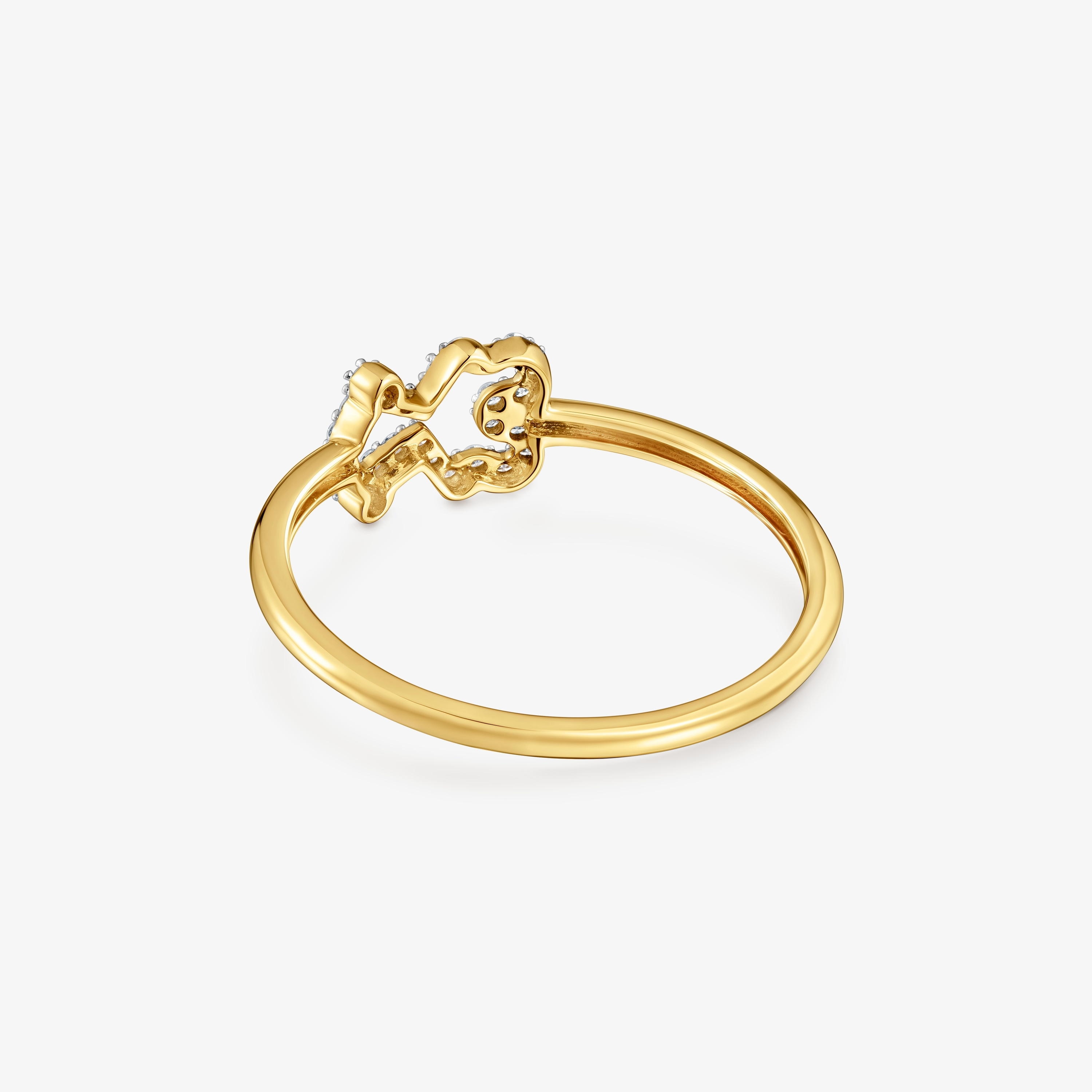Diamond and 9kt gold bear Ring TOUS Kaos