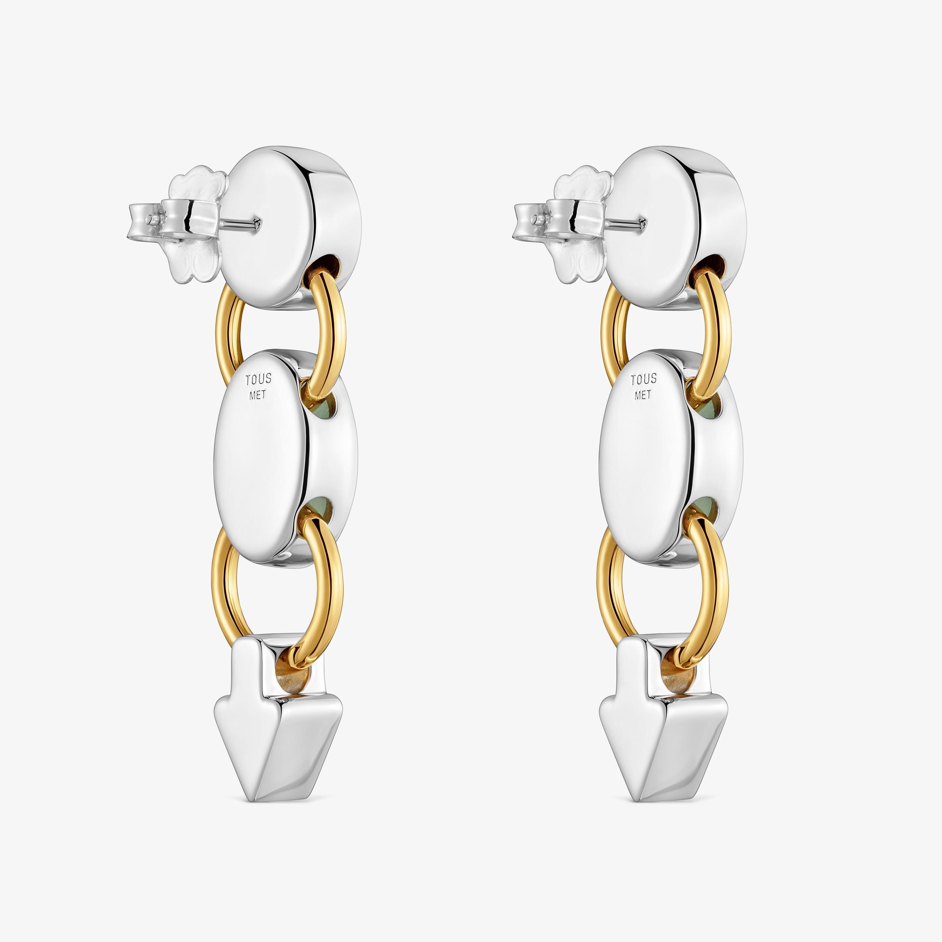 Two-tone Earrings with aventurine TOUS Gem Power