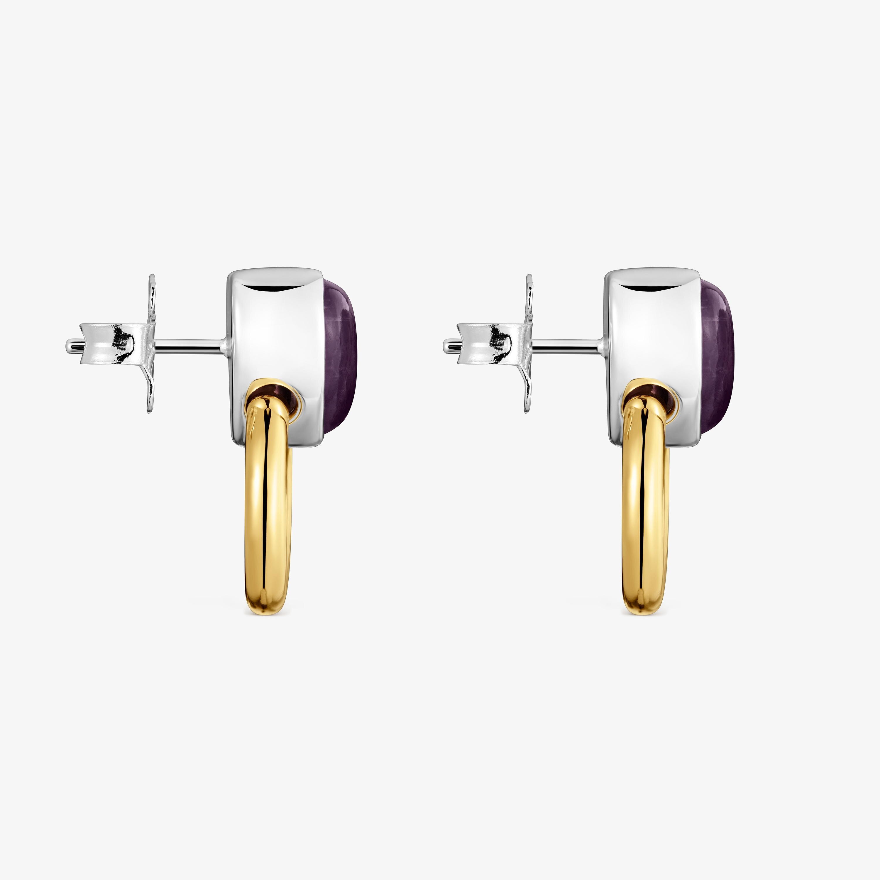 Two-tone Hoop earrings with amethyst TOUS Gem Power