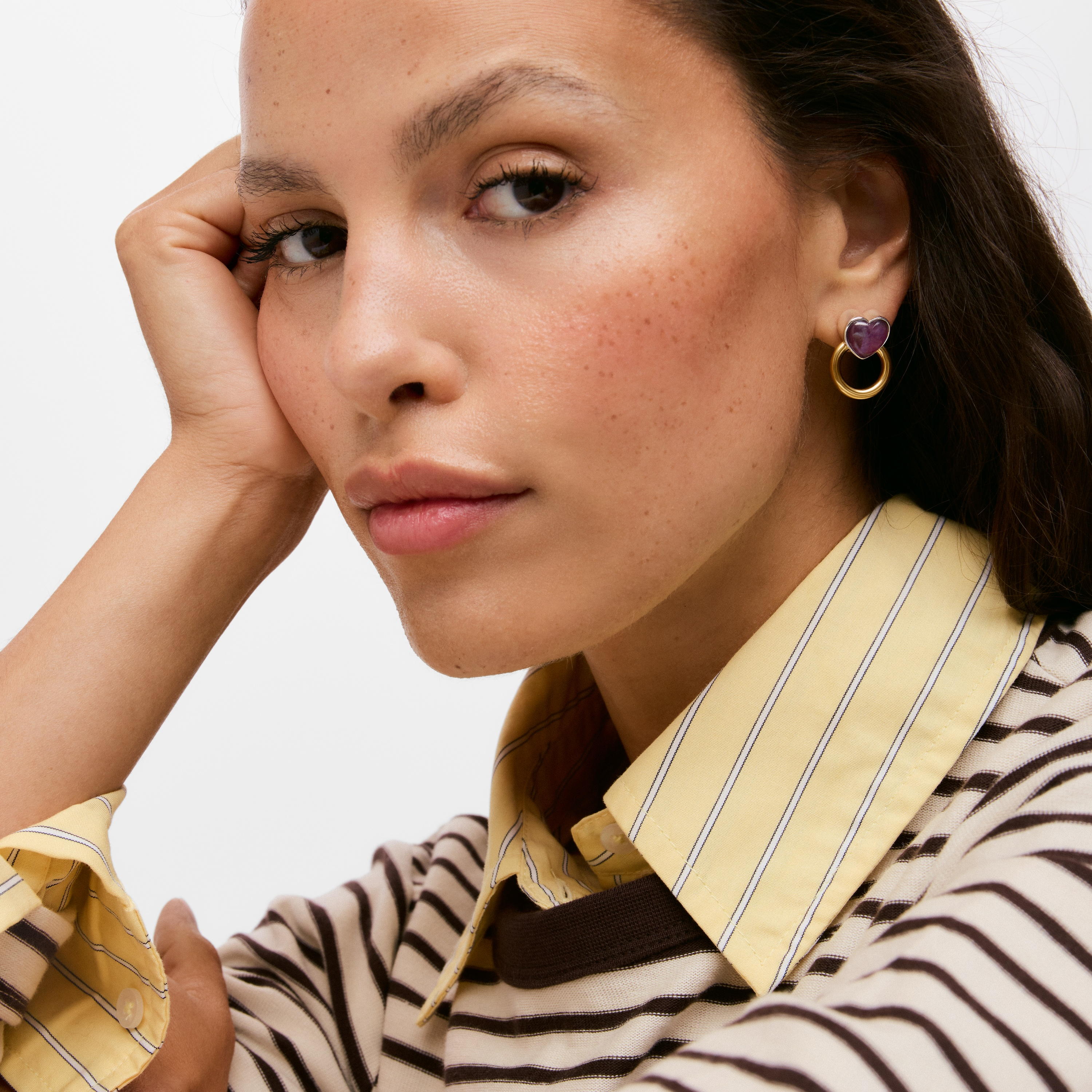 Two-tone Hoop earrings with amethyst TOUS Gem Power
