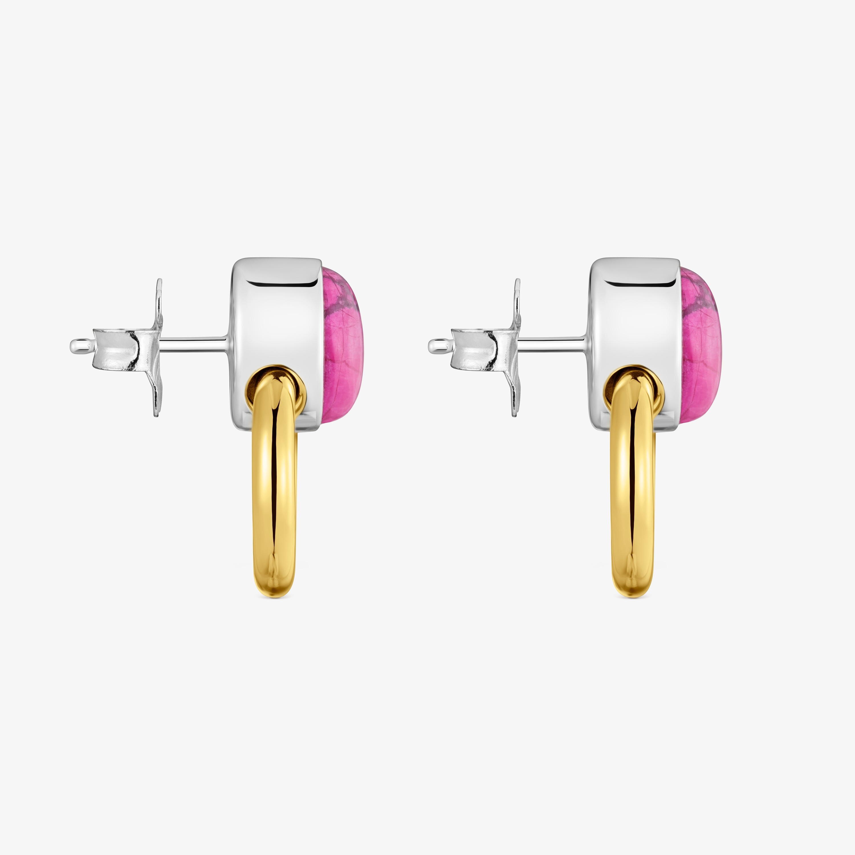 Two-tone Hoop earrings with calcite TOUS Gem Power