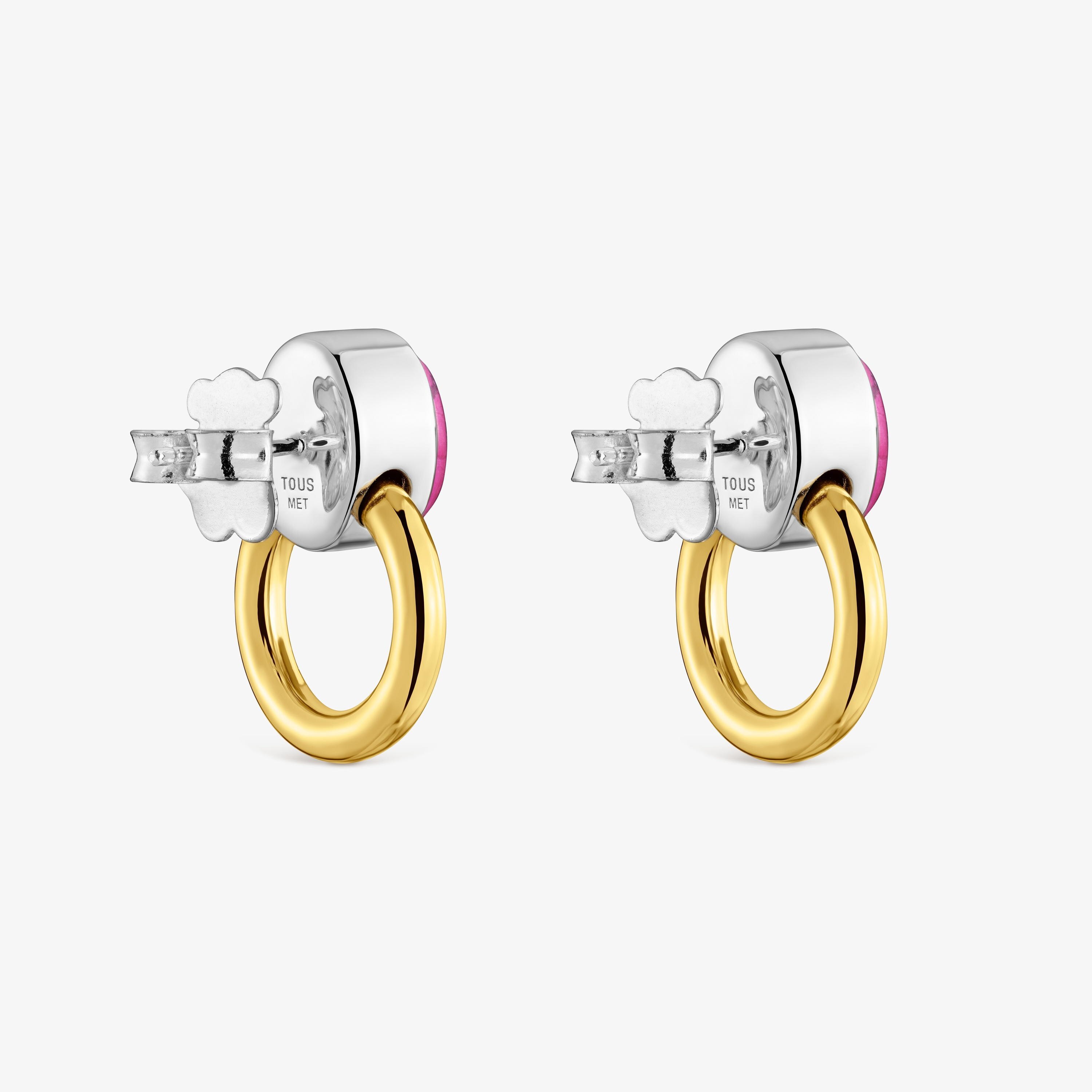 Two-tone Hoop earrings with calcite TOUS Gem Power