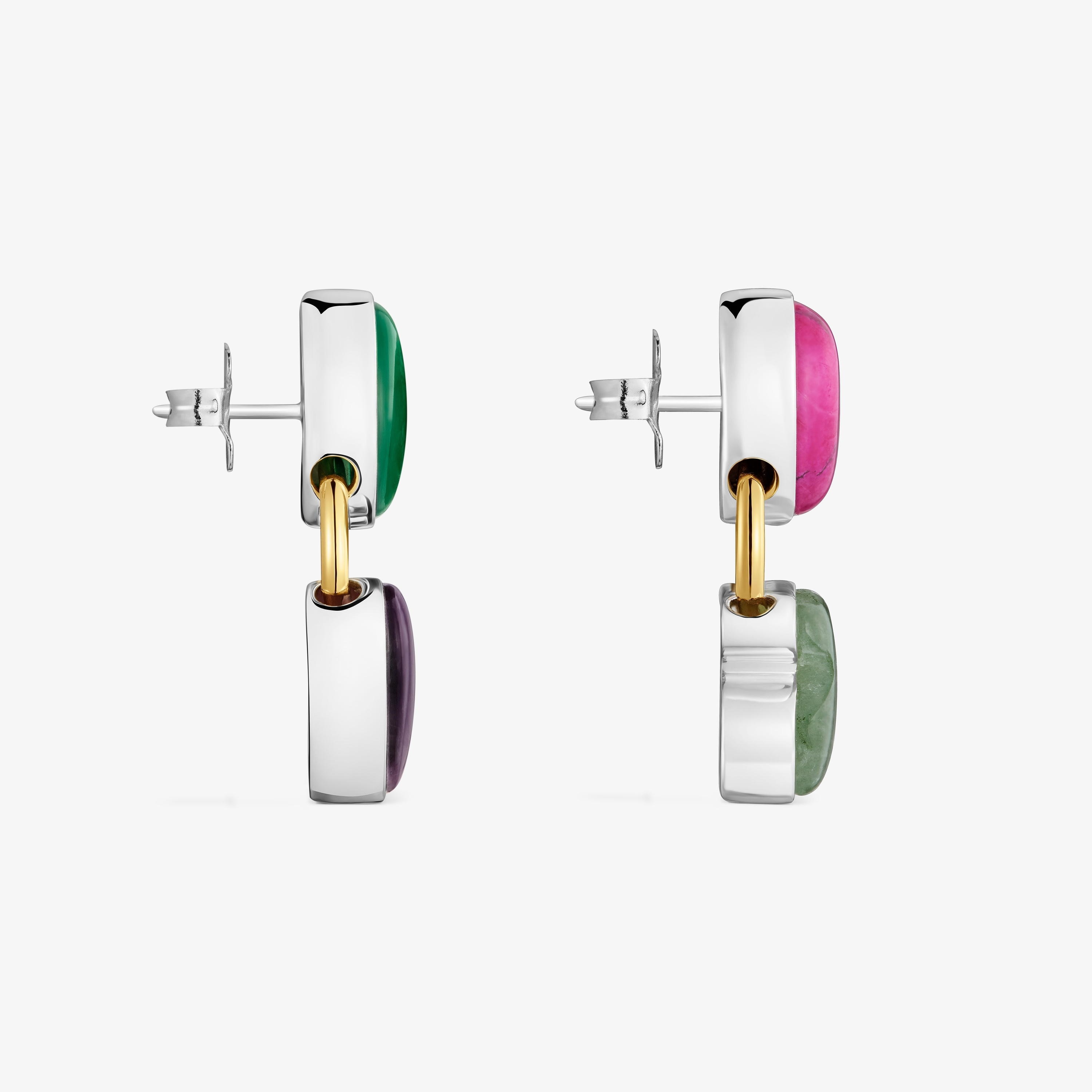 Two-tone Bear earrings with gemstones TOUS Gem Power