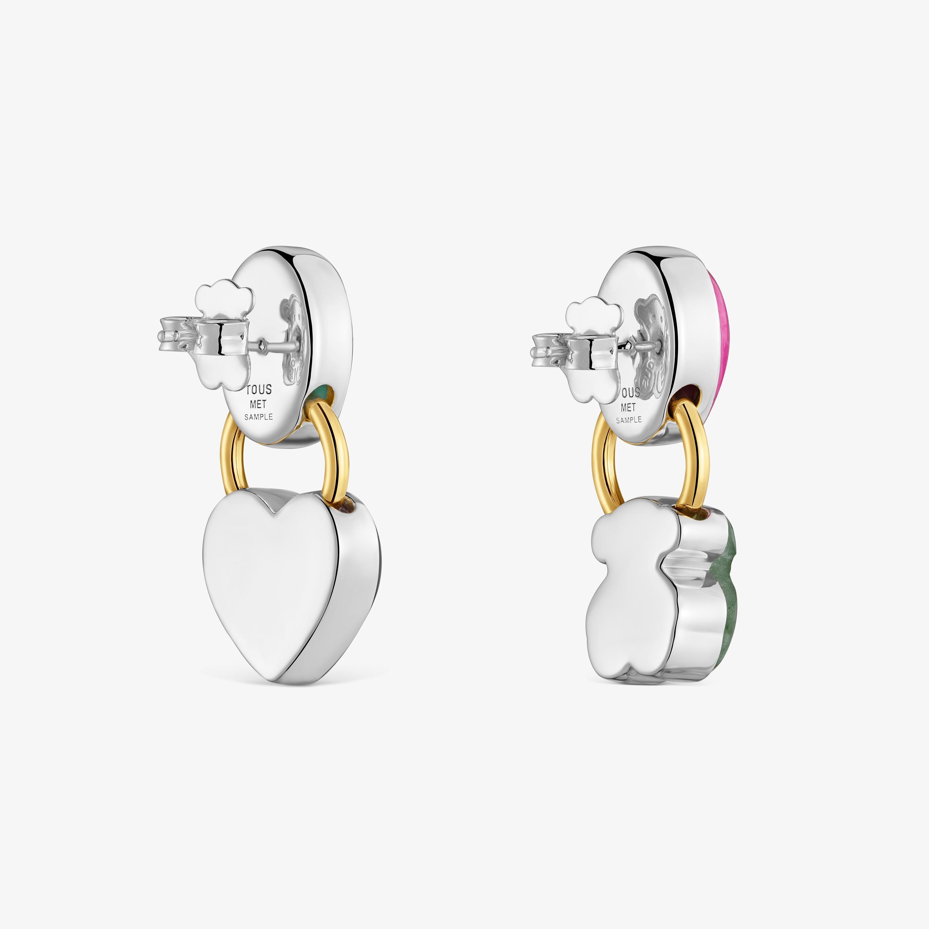 Two-tone Bear earrings with gemstones TOUS Gem Power