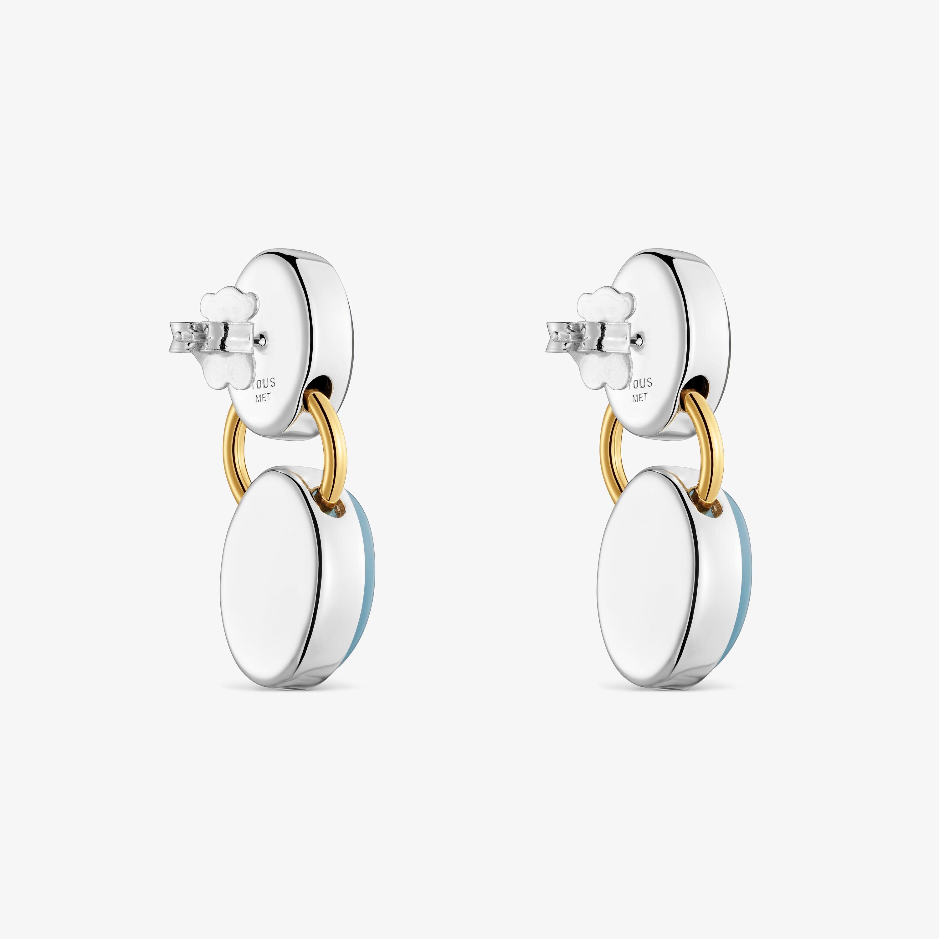 Two-tone Earrings with tiger’s eye TOUS Gem Power