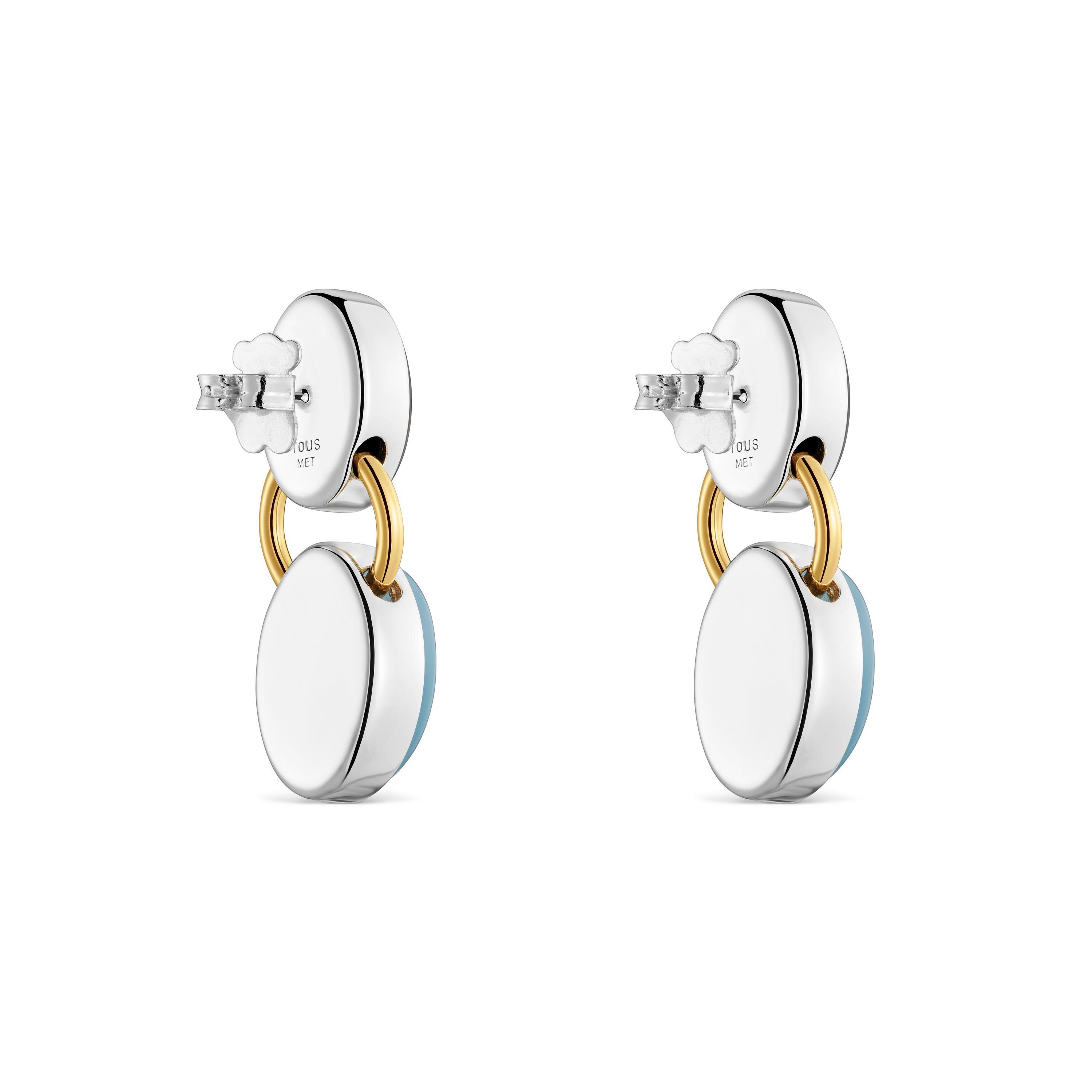 Two-tone Earrings with tiger’s eye TOUS Gem Power