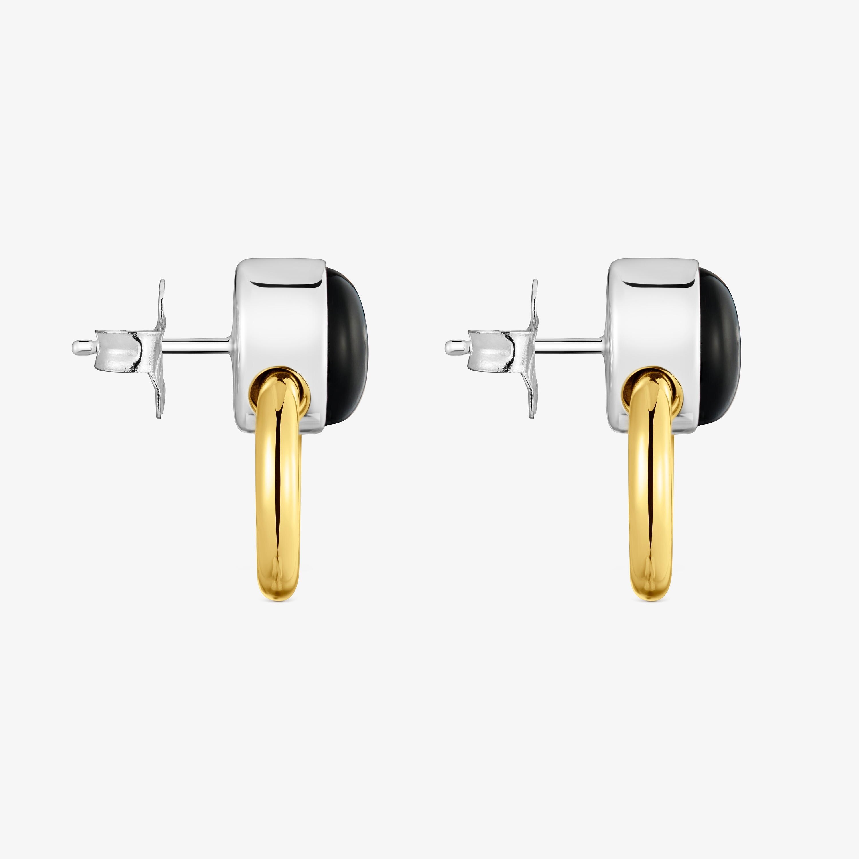 Two-tone Hoop earrings with onyx TOUS Gem Power