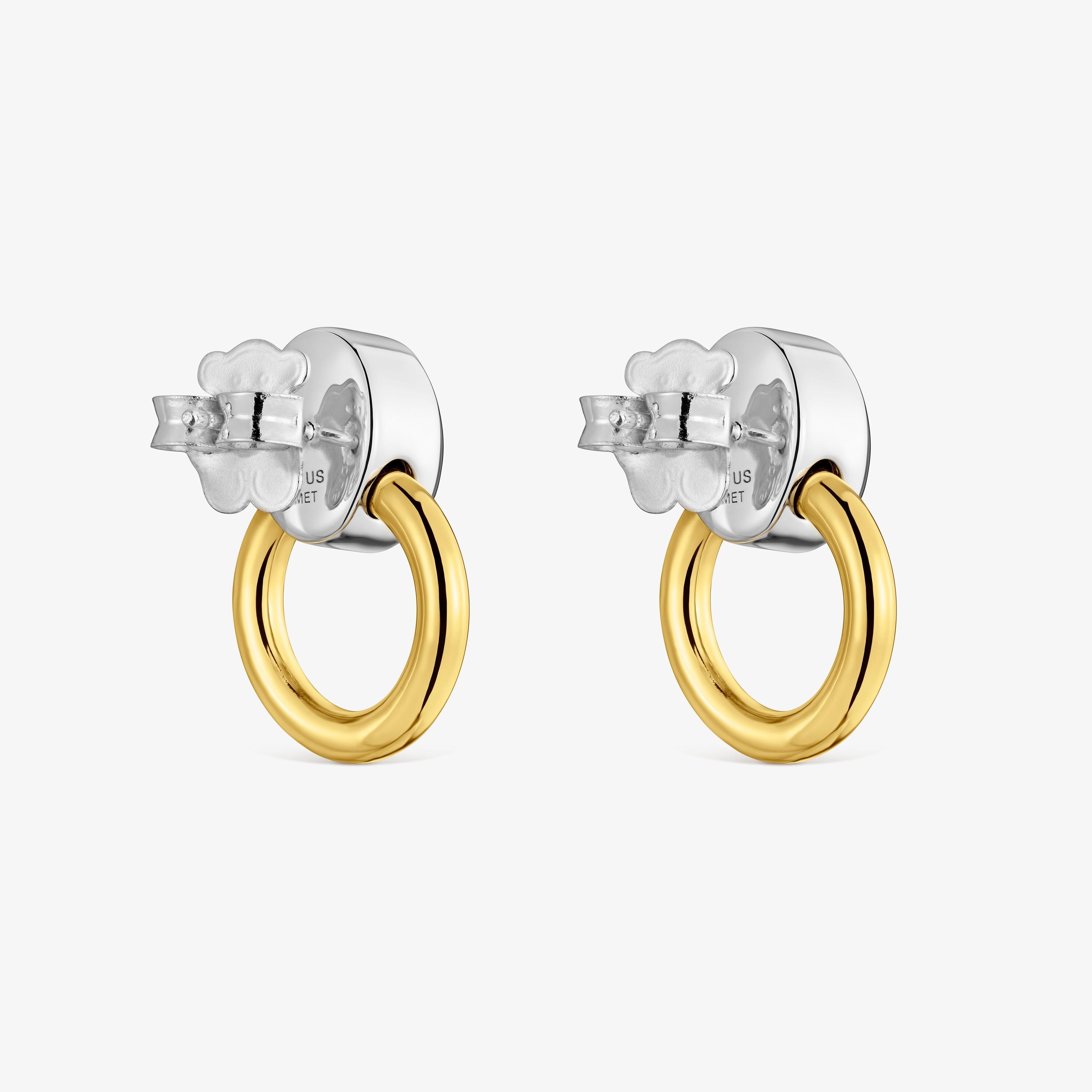 Two-tone Hoop earrings with onyx TOUS Gem Power
