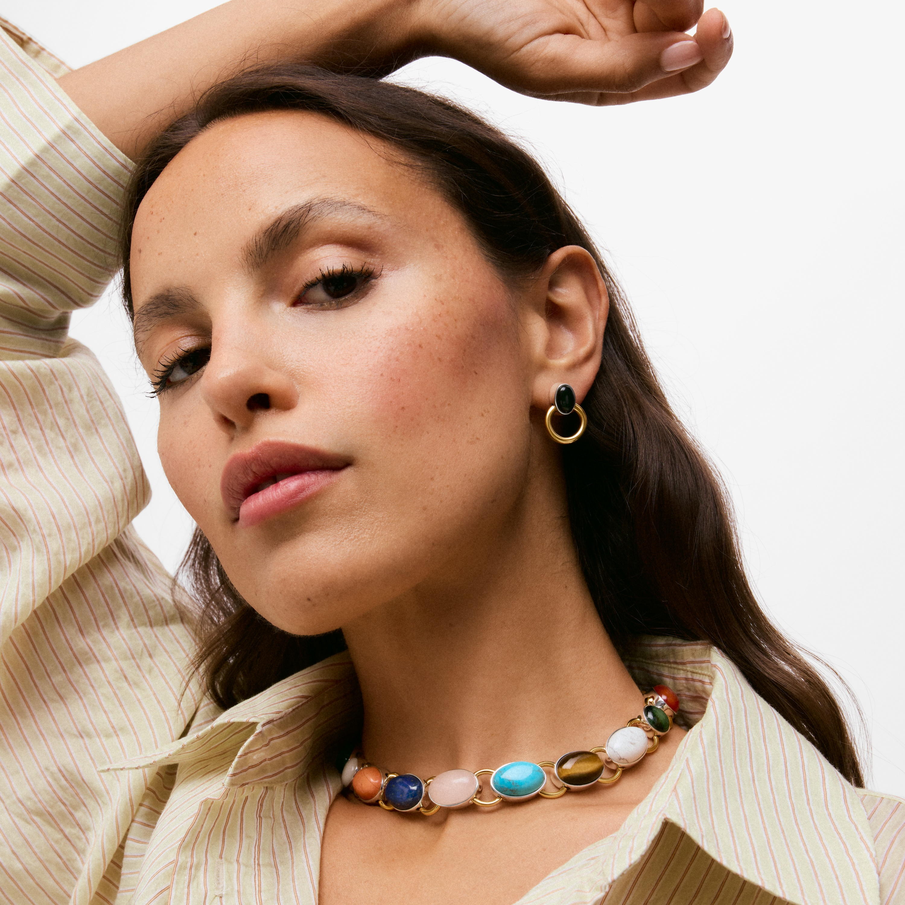 Two-tone Hoop earrings with onyx TOUS Gem Power