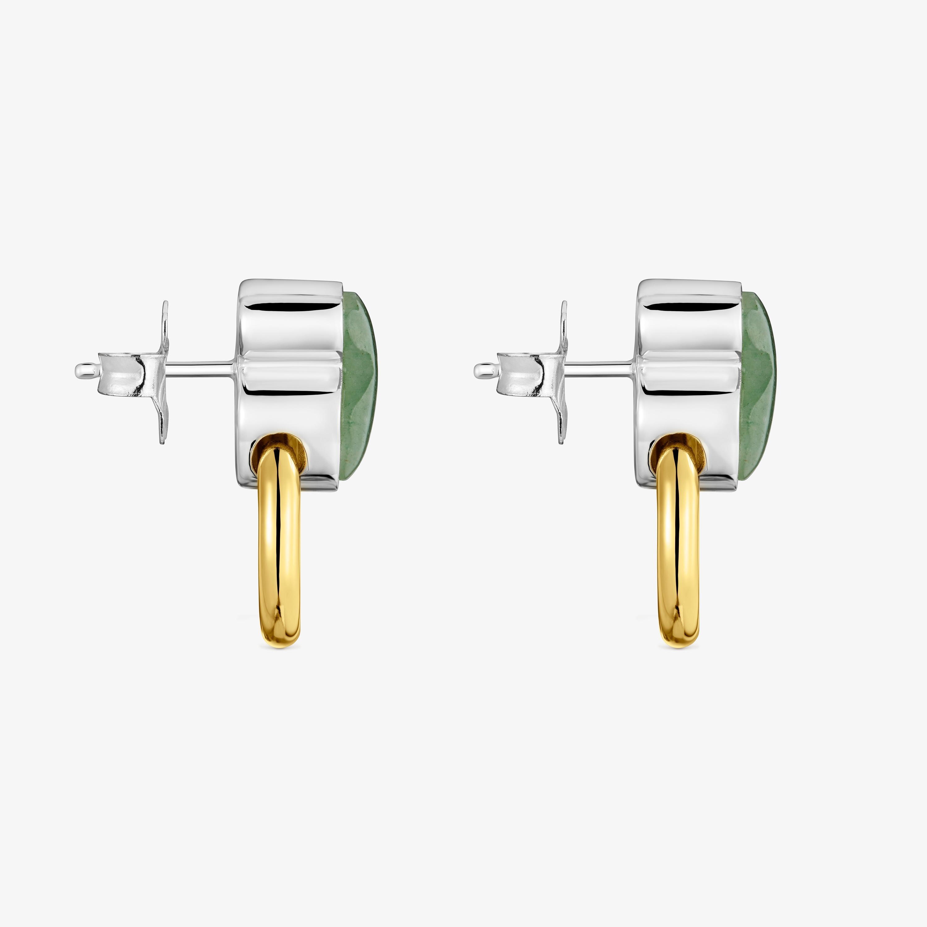 Two-tone Hoop earrings with aventurine TOUS Gem Power