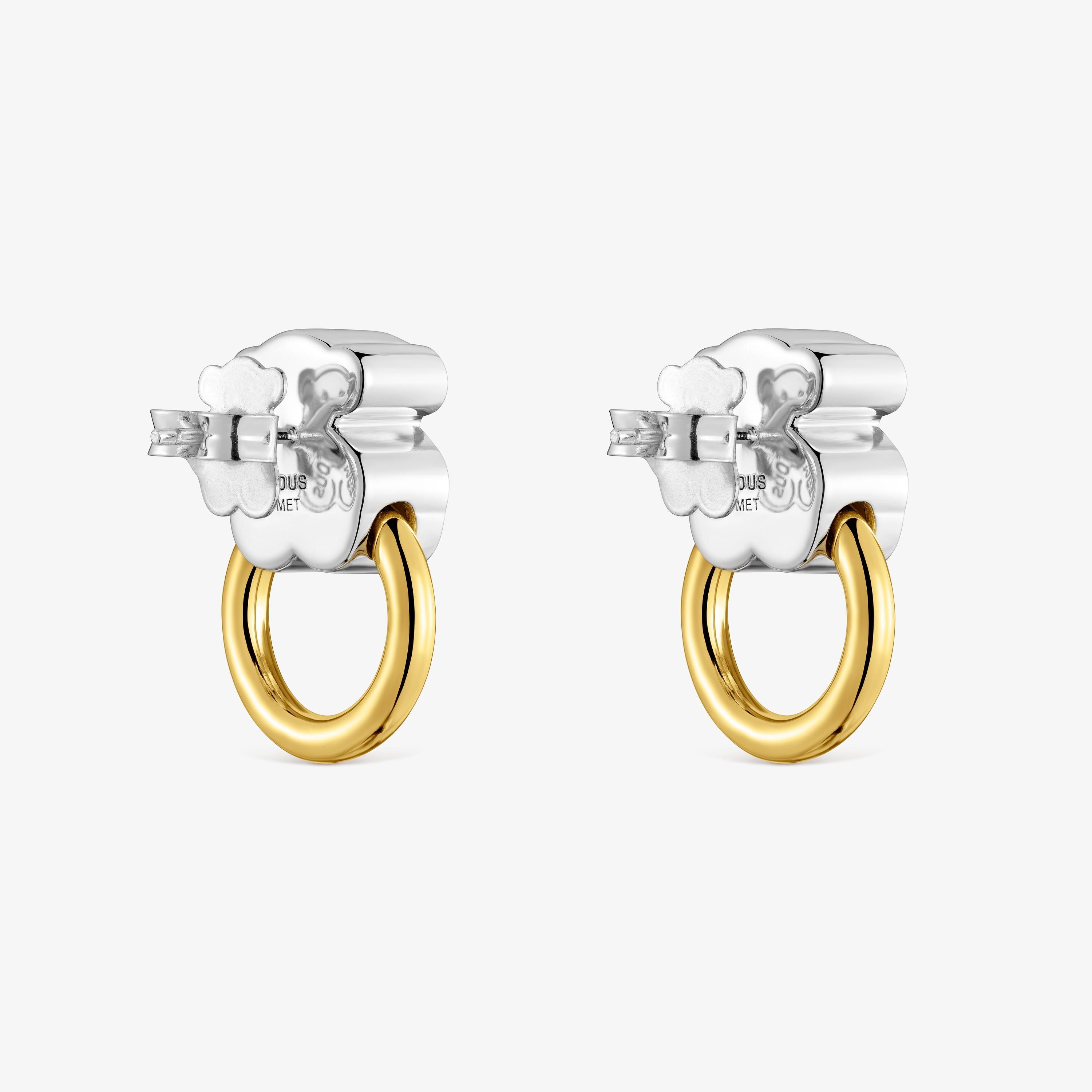 Two-tone Hoop earrings with aventurine TOUS Gem Power