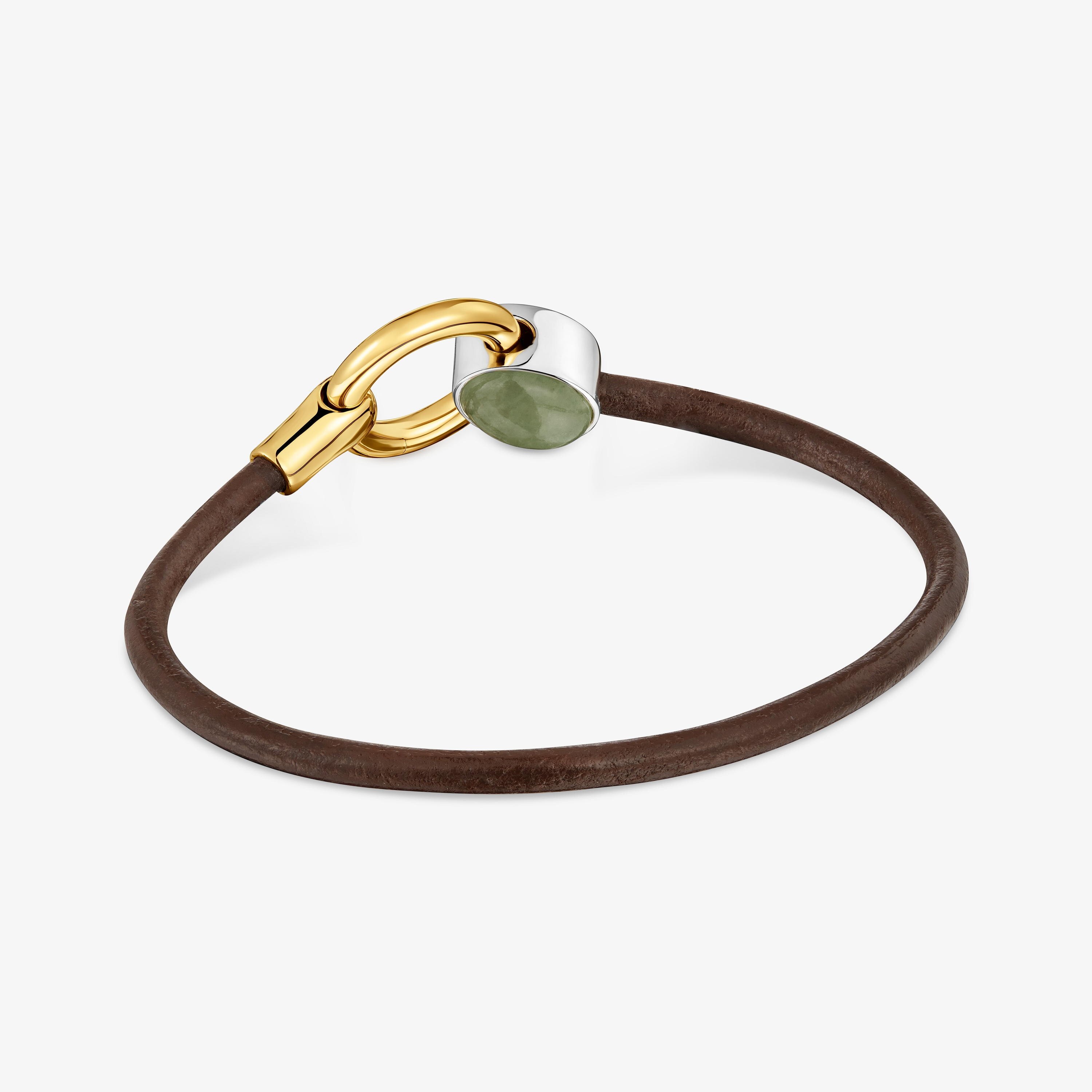 Two-tone Bracelet with aventurine and leather cord TOUS Gem Power