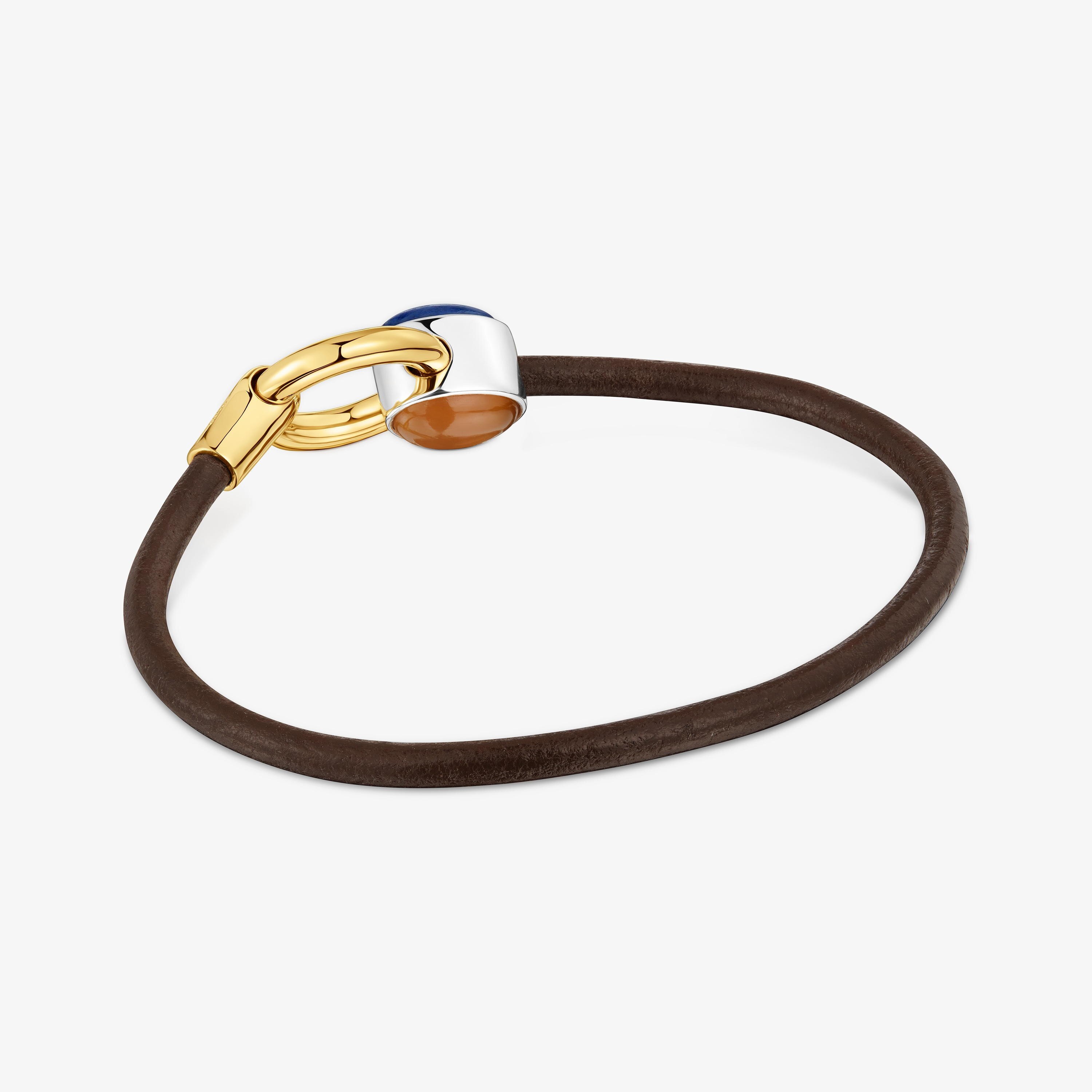 Two-tone Bracelet with chalcedony and leather cord TOUS Gem Power