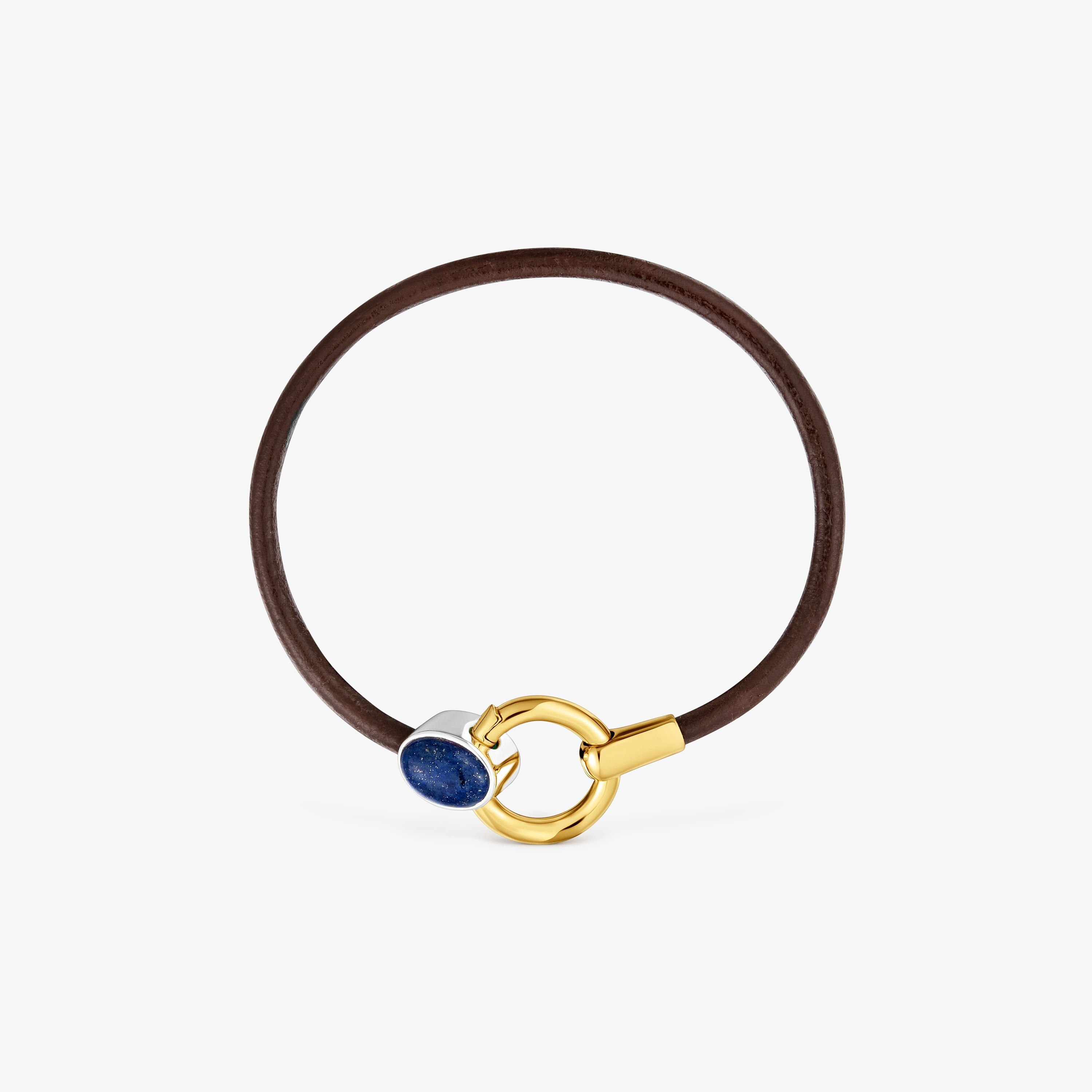 Two-tone Bracelet with chalcedony and leather cord TOUS Gem Power
