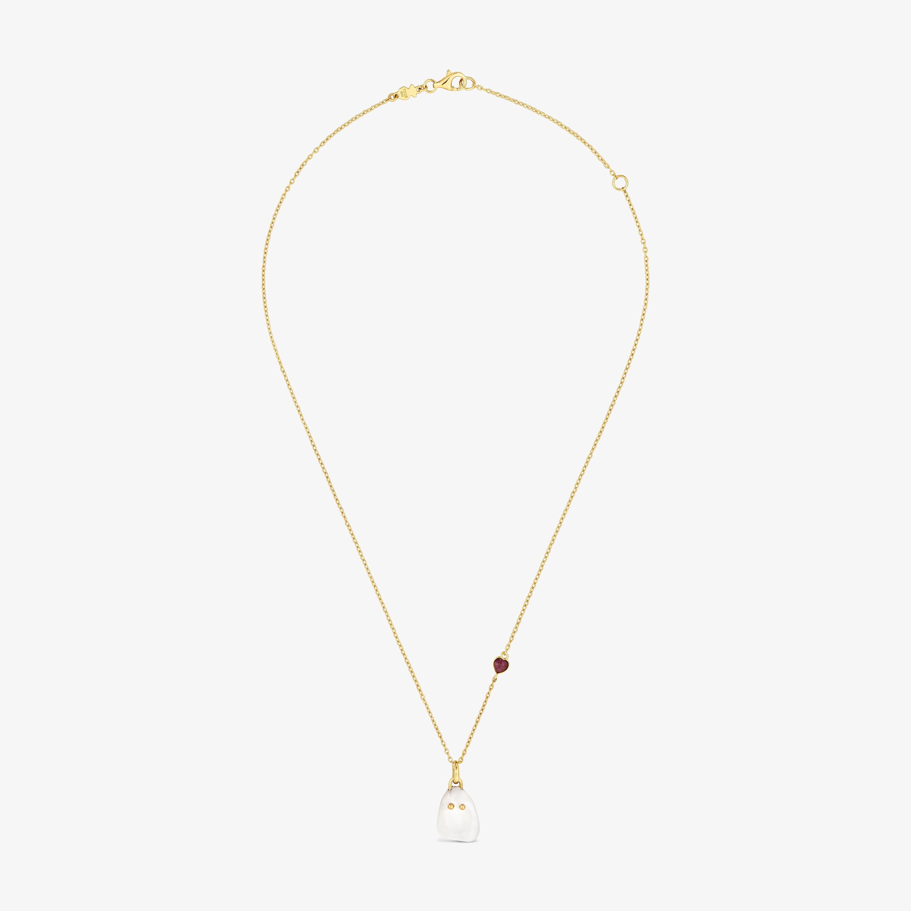 18kt gold vermeil, mother-of-pearl and ruby Necklace TOUS Boo