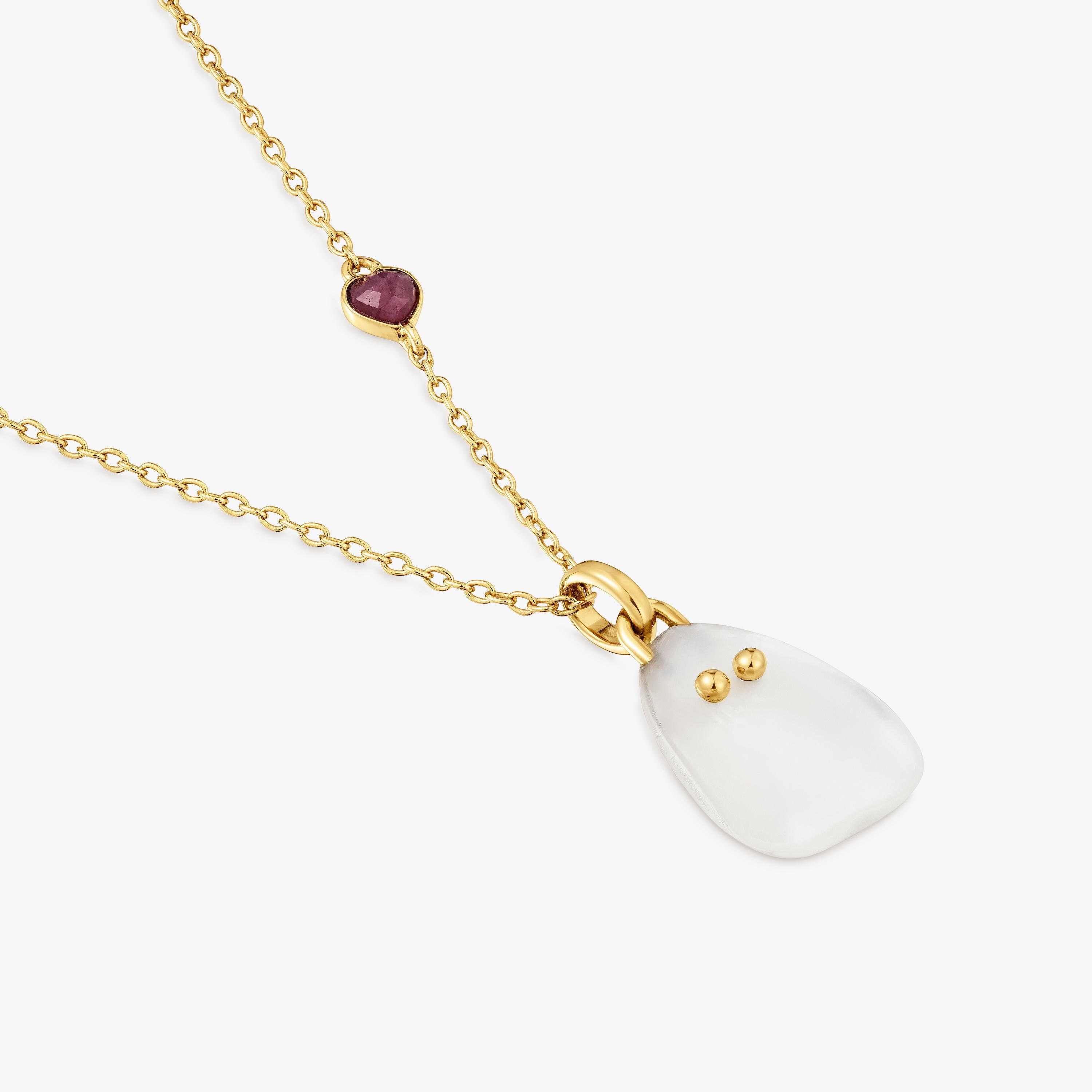 18kt gold vermeil, mother-of-pearl and ruby Necklace TOUS Boo