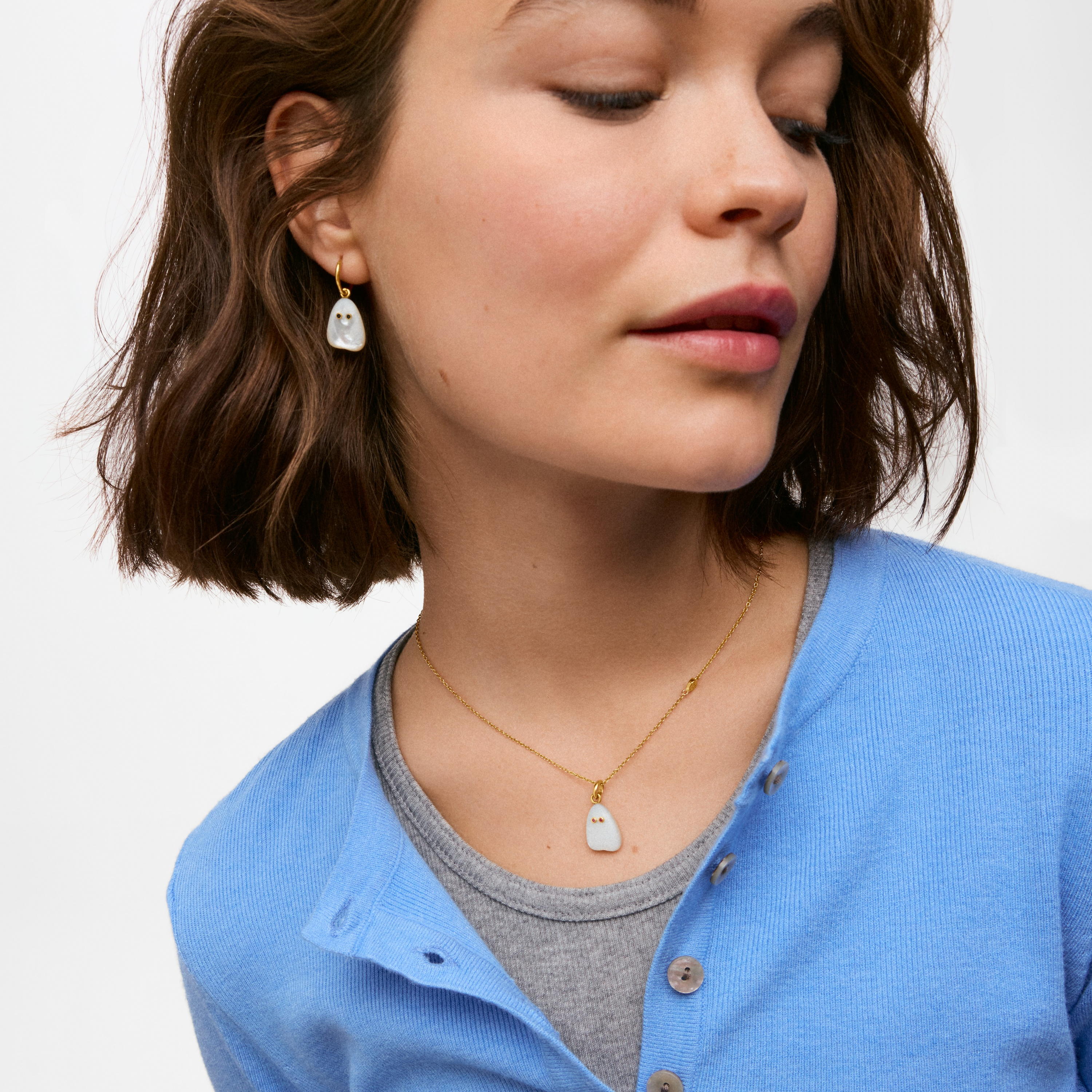 18kt gold vermeil, mother-of-pearl and ruby Necklace TOUS Boo