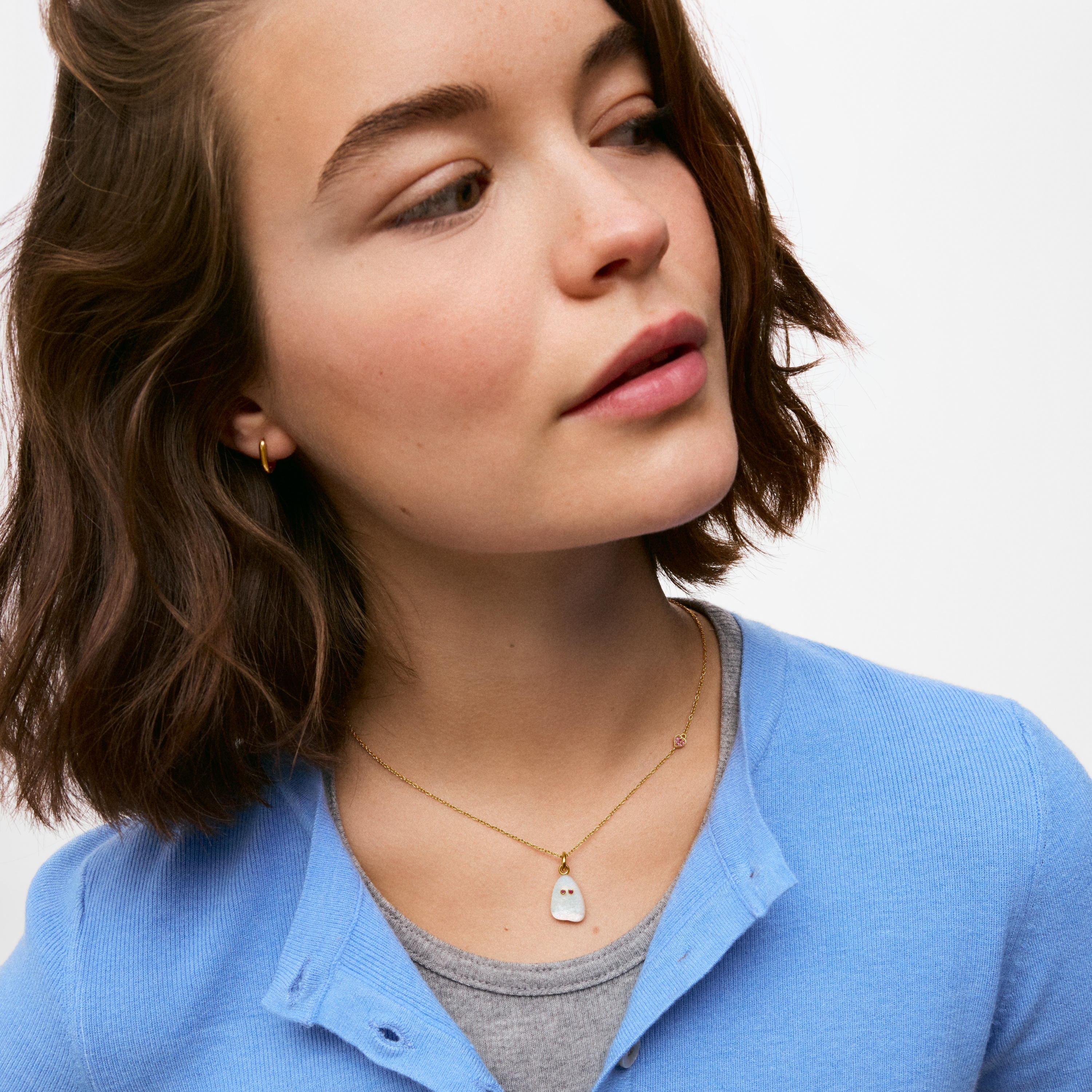 18kt gold vermeil, mother-of-pearl and ruby Necklace TOUS Boo | TOUS