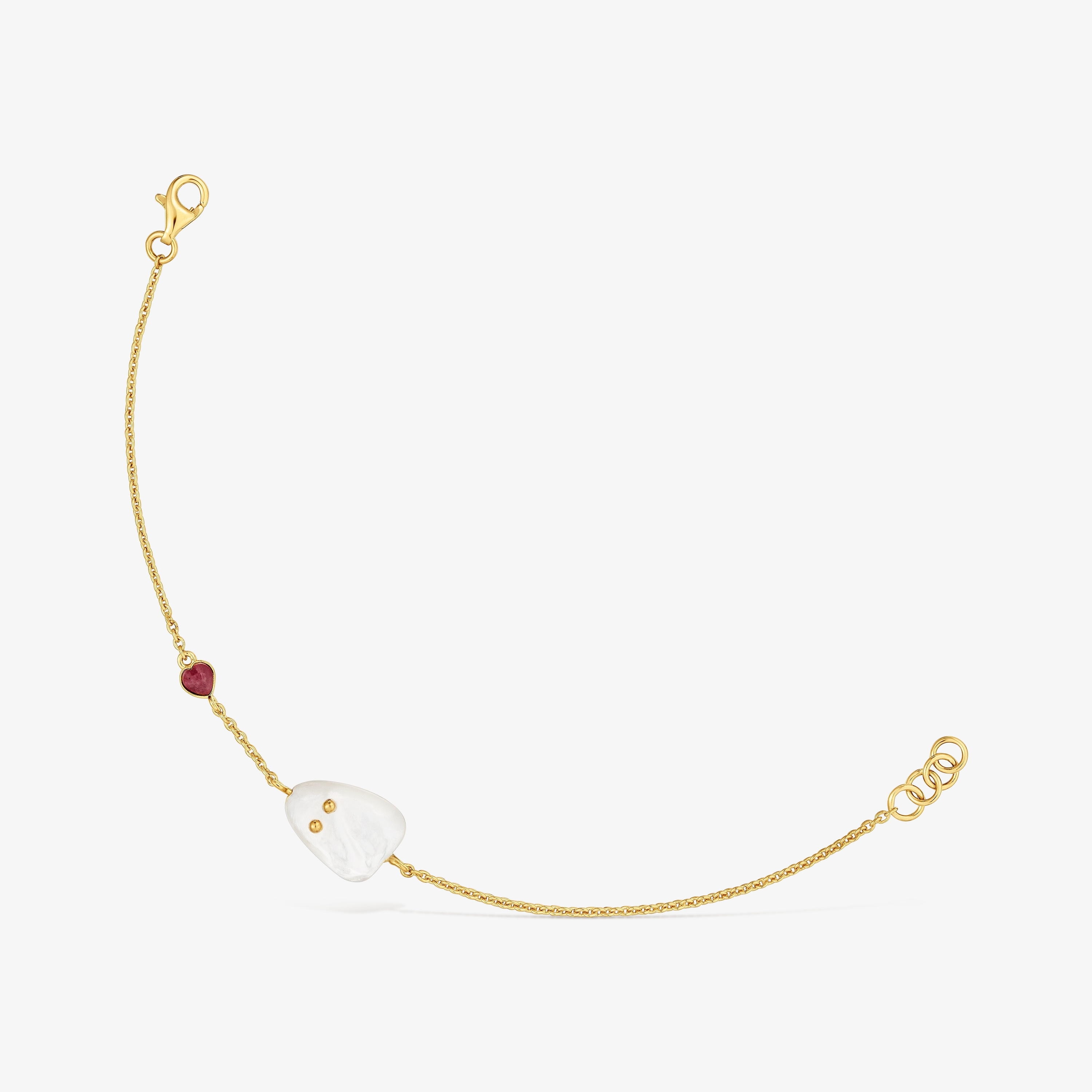 18kt gold vermeil, mother-of-pearl and ruby Bracelet TOUS Boo