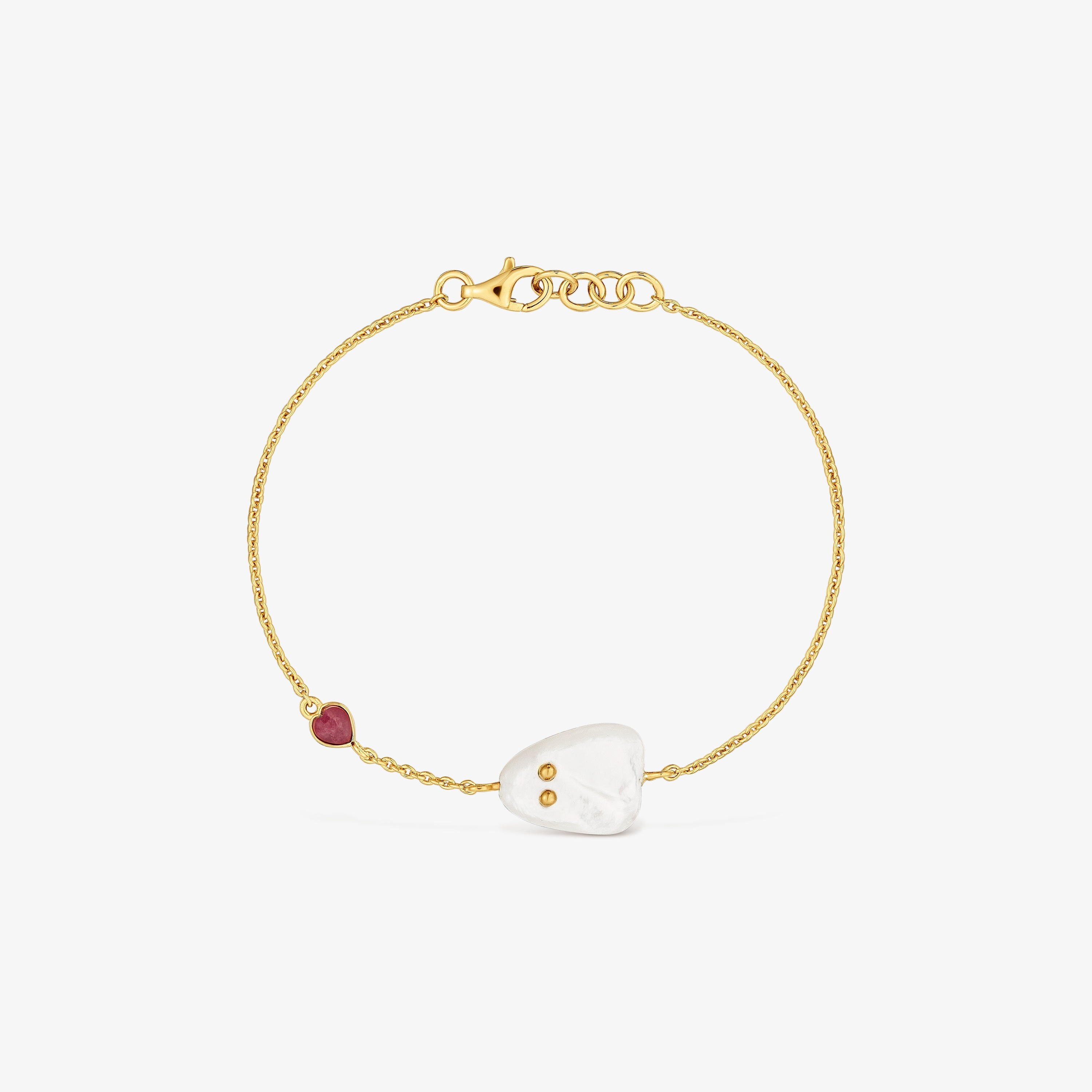 18kt gold vermeil, mother-of-pearl and ruby Bracelet TOUS Boo