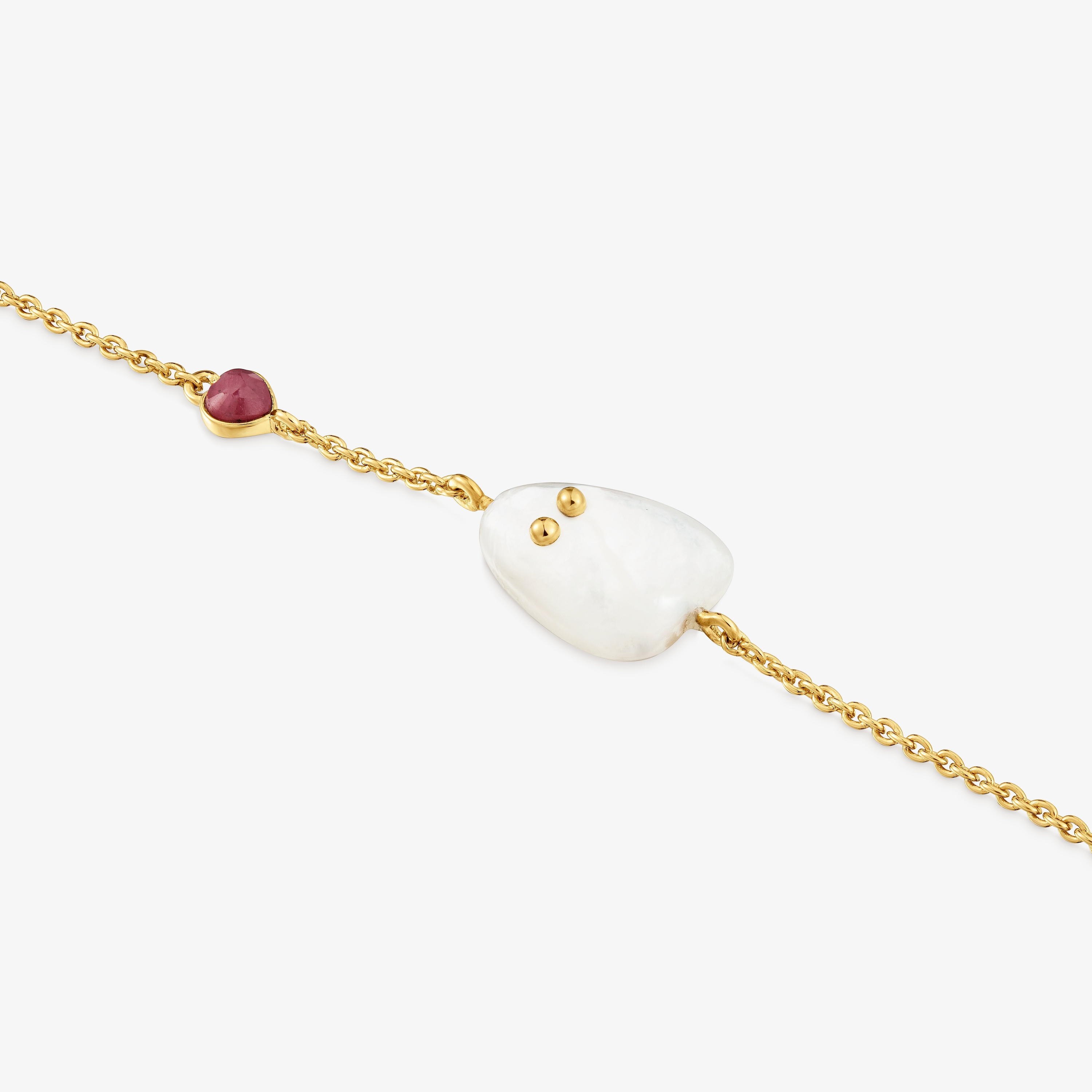 18kt gold vermeil, mother-of-pearl and ruby Bracelet TOUS Boo