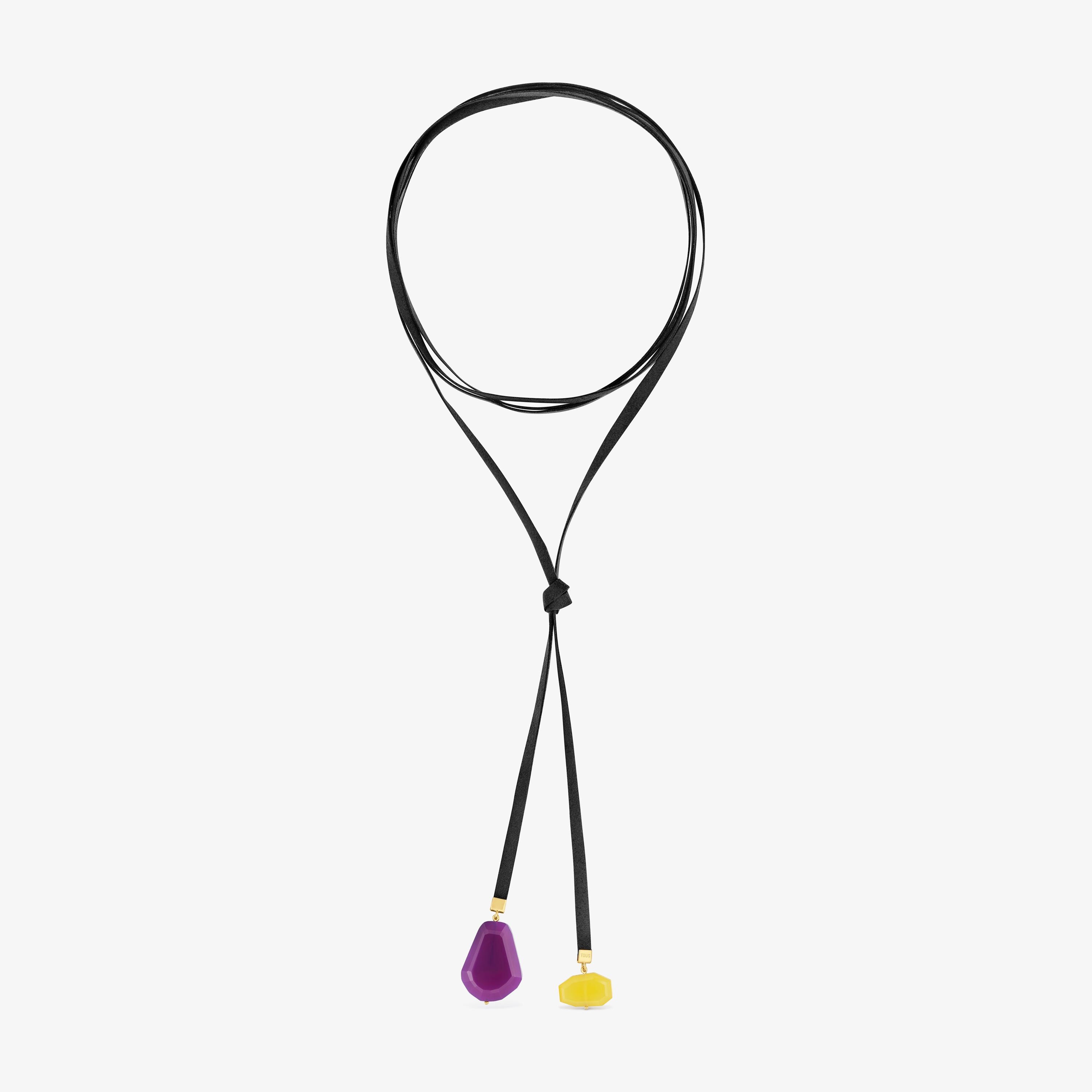 Black cord and chalcedony Necklace TOUS Basics
