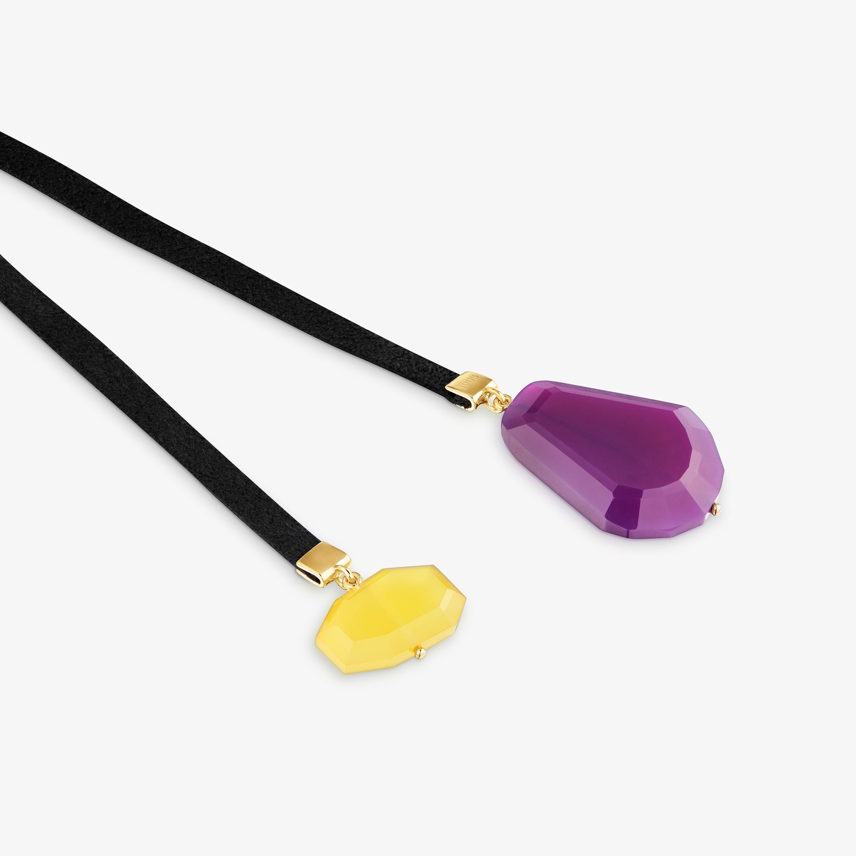 Black cord and chalcedony Necklace TOUS Basics