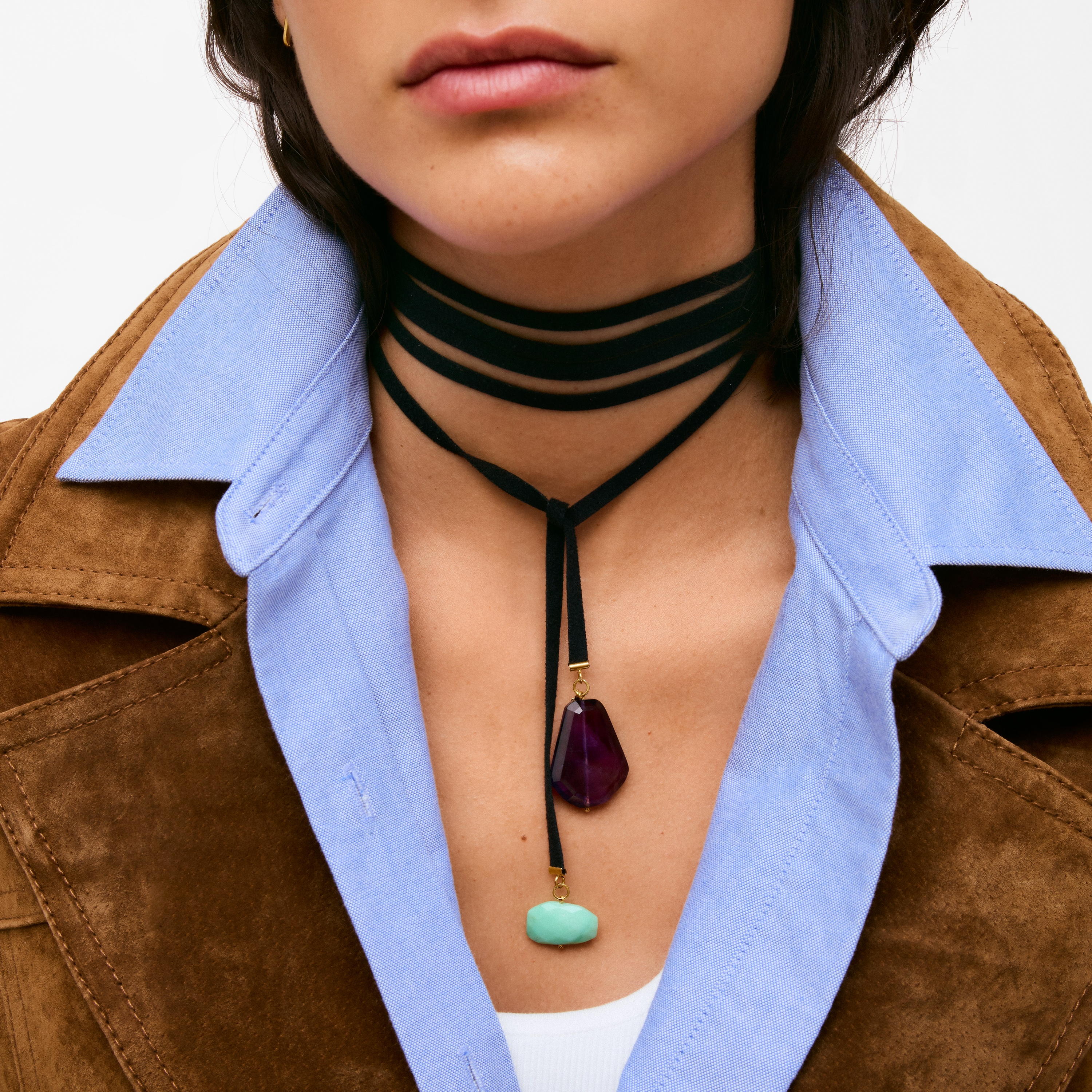 Black cord and chalcedony Necklace TOUS Basics