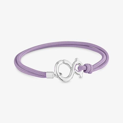 Pulsera de plata y cord&oacute;n lila TOUS Infinity