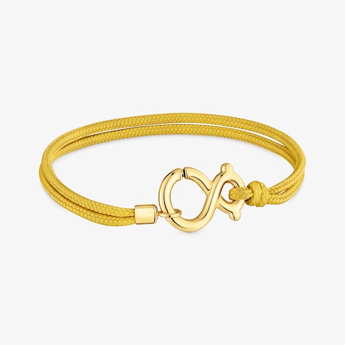 Pulsera con ba&ntilde;o de oro 18 kt sobre plata y cord&oacute;n lima TOUS Infinity