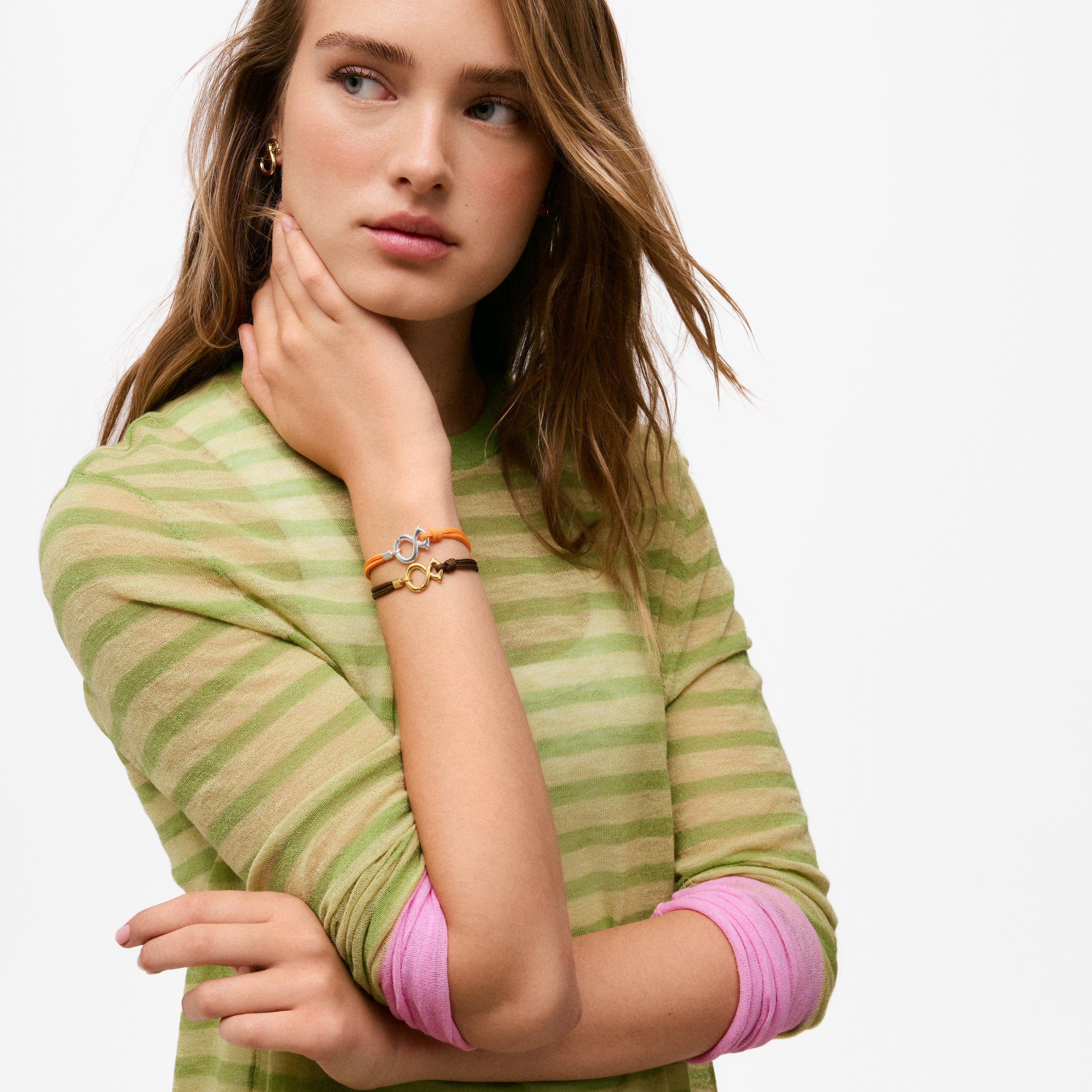 Bracelet with 18kt gold vermeil and brown cord TOUS Infinity
