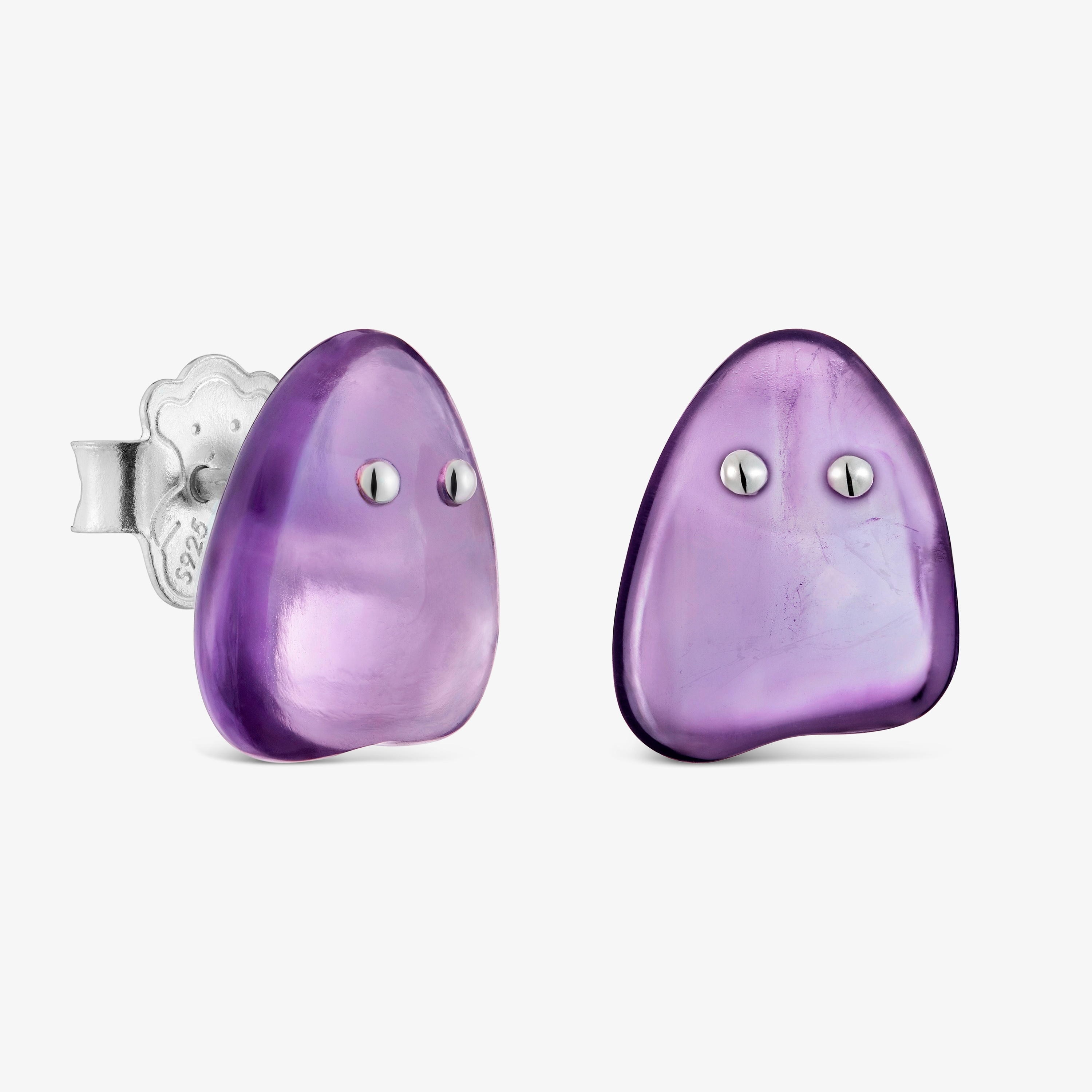 Silver and amethyst Earrings TOUS Boo