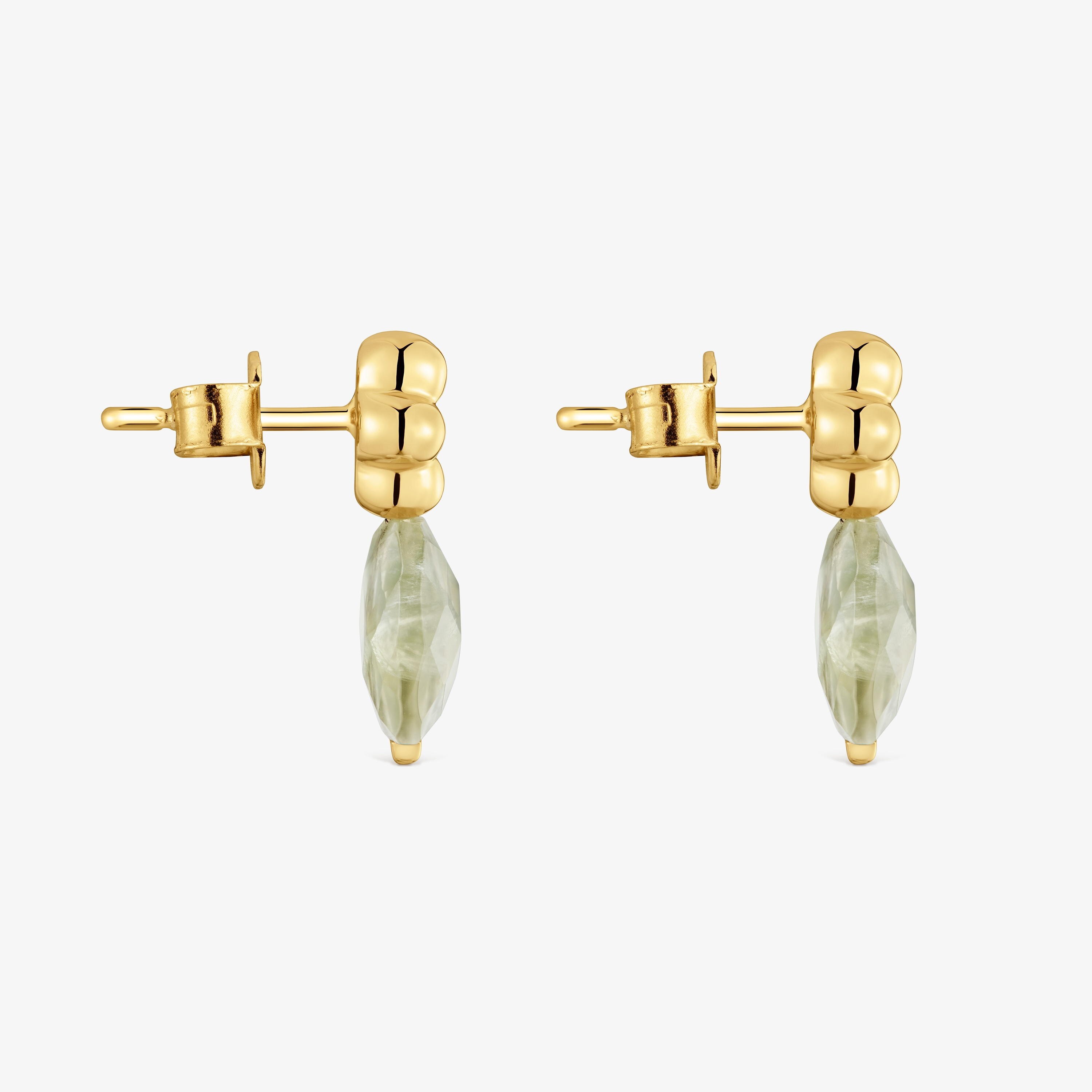 Earrings with 18kt gold vermeil and prehnite TOUS Bold Motif