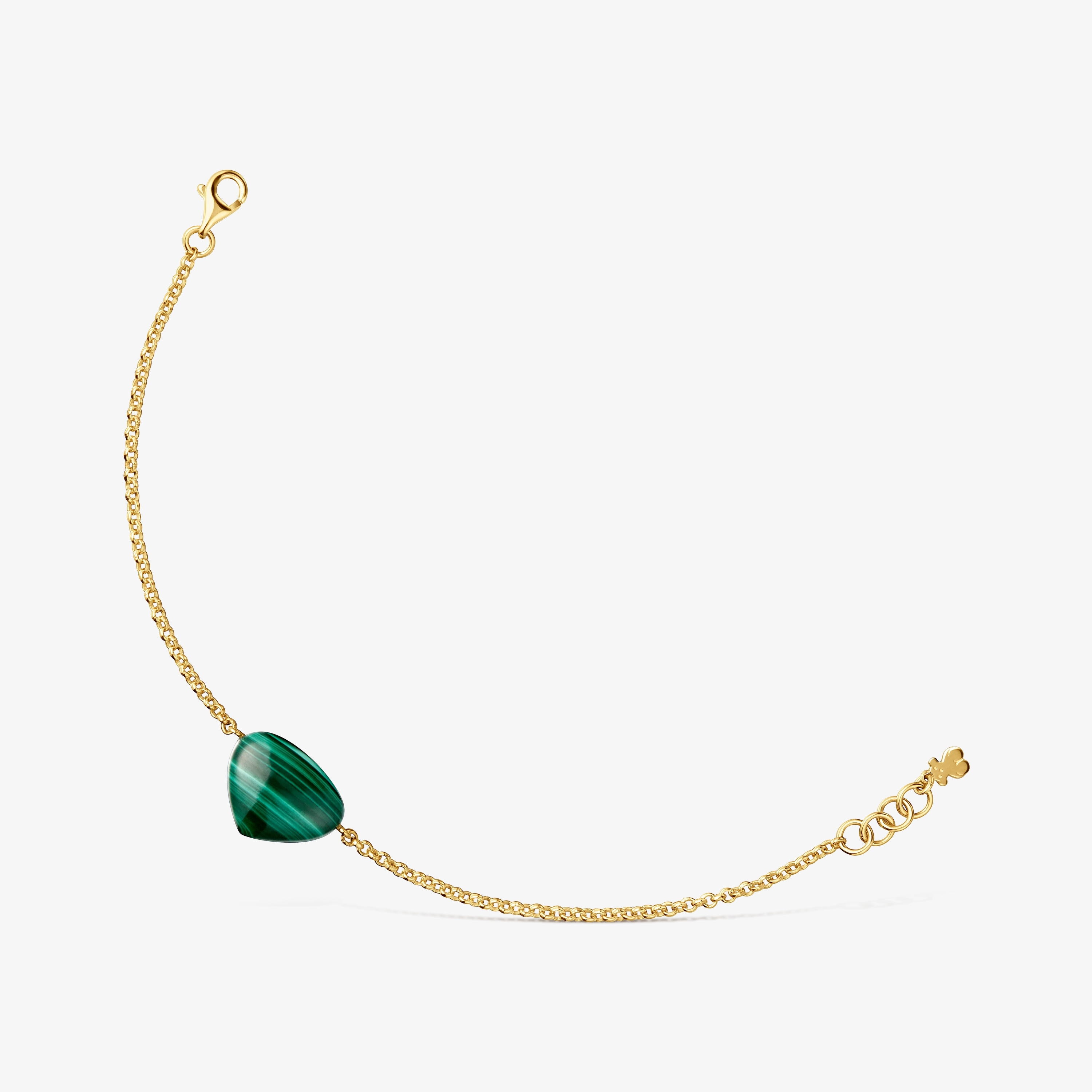 Bracelet with 18kt gold vermeil and malachite TOUS Color Dots