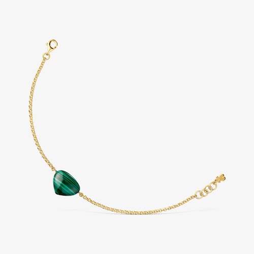 Bracelet with 18kt gold vermeil and malachite TOUS Color Dots