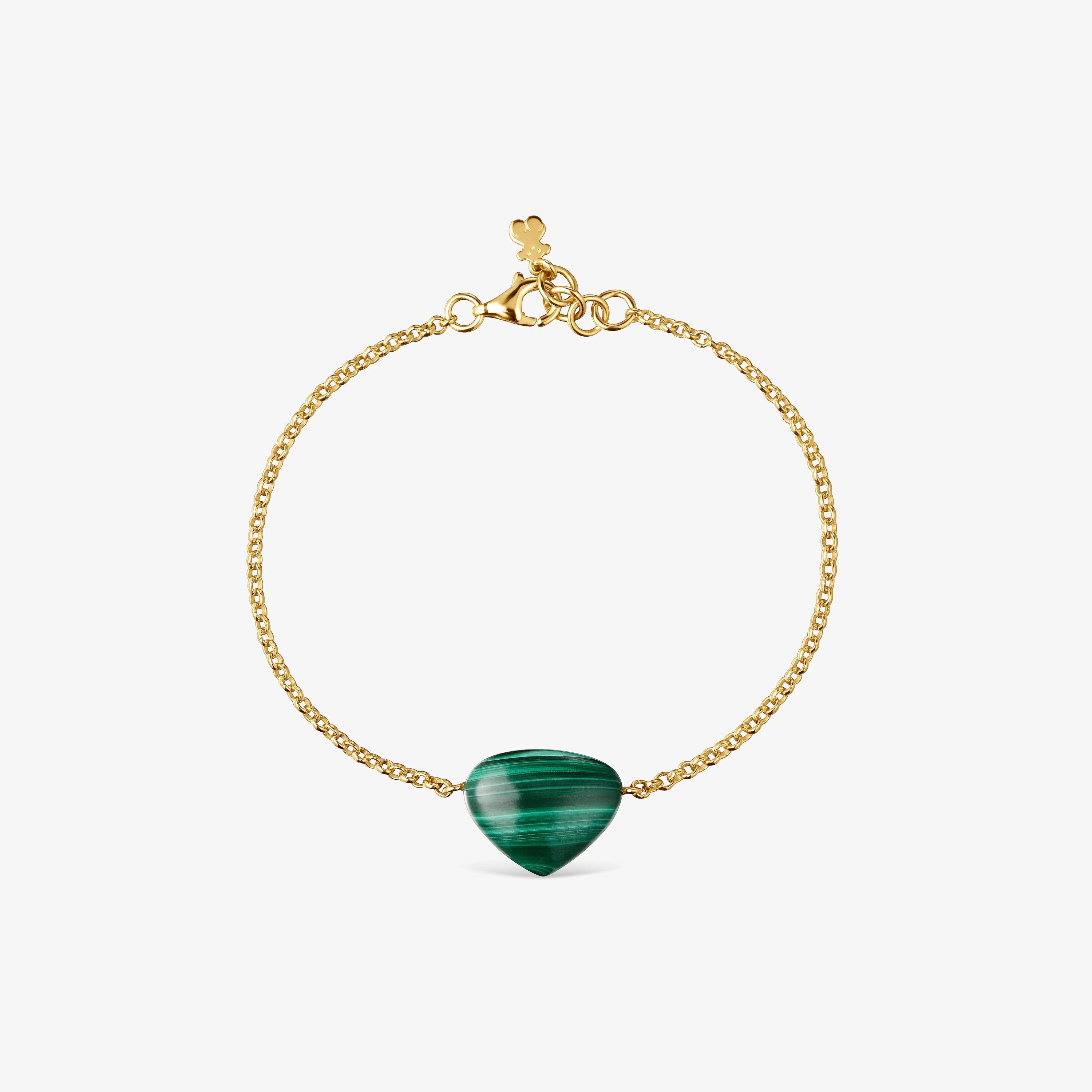 Bracelet with 18kt gold vermeil and malachite TOUS Color Dots