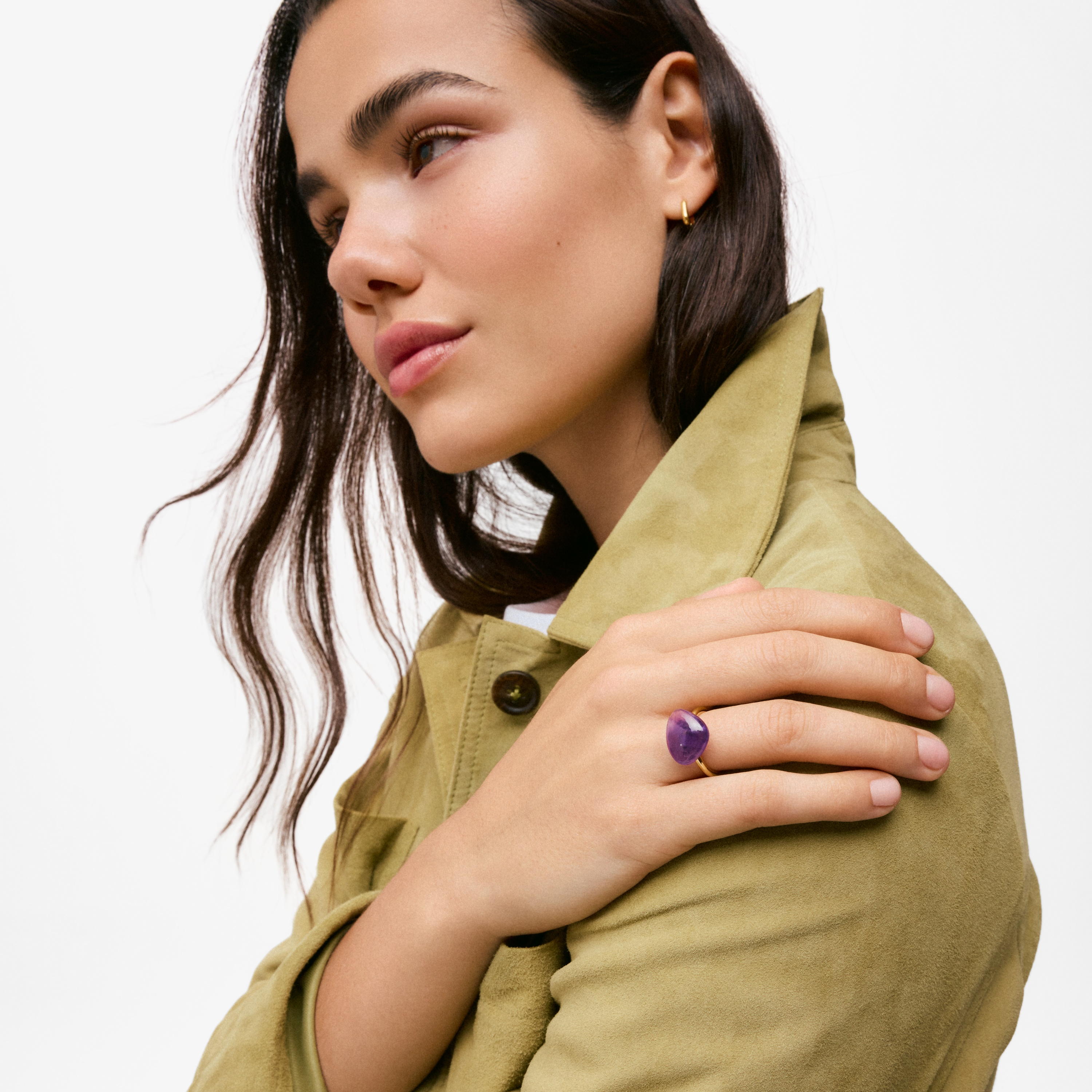 Ring with 18kt gold vermeil and amethyst TOUS Color Dots