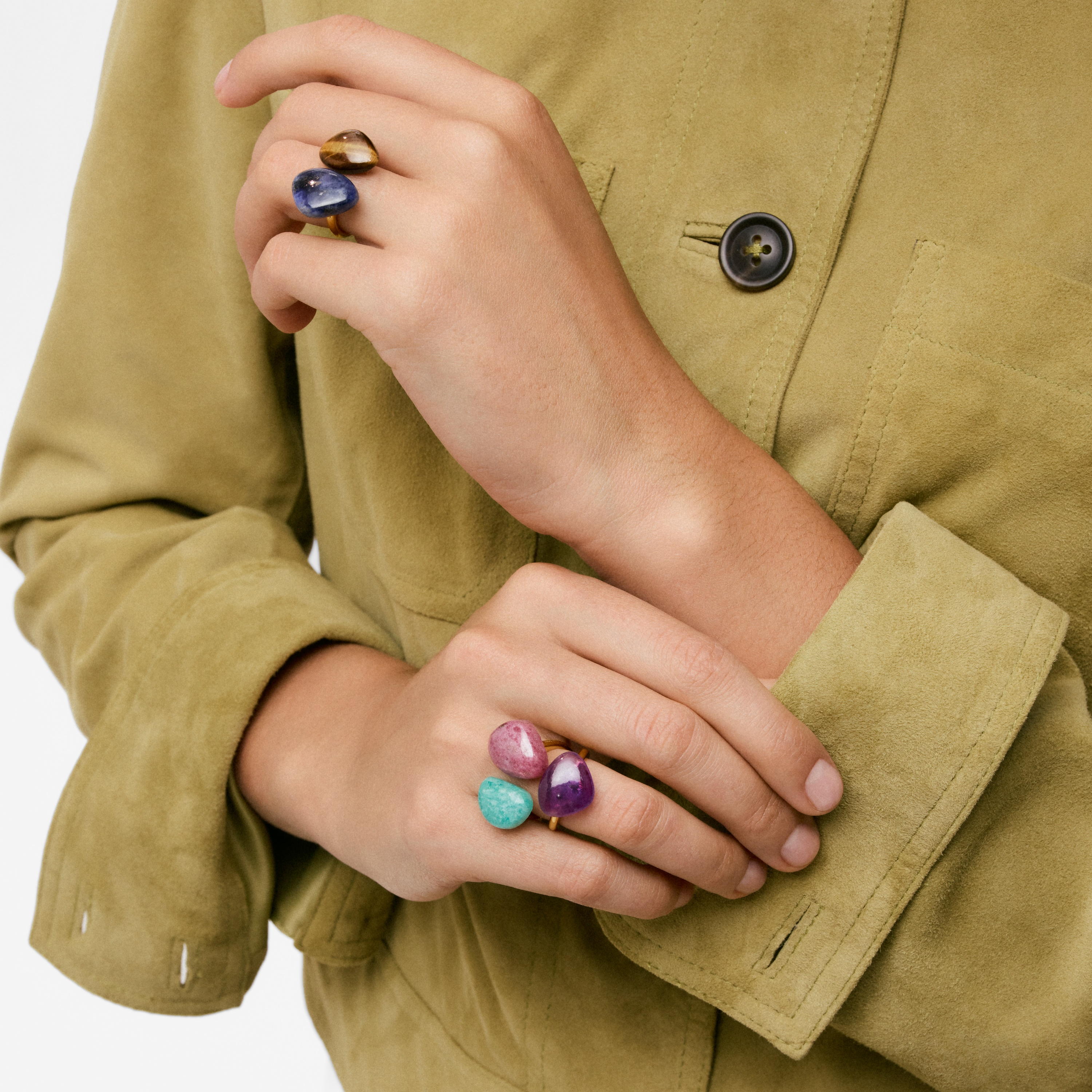 Ring with 18kt gold vermeil and amethyst TOUS Color Dots