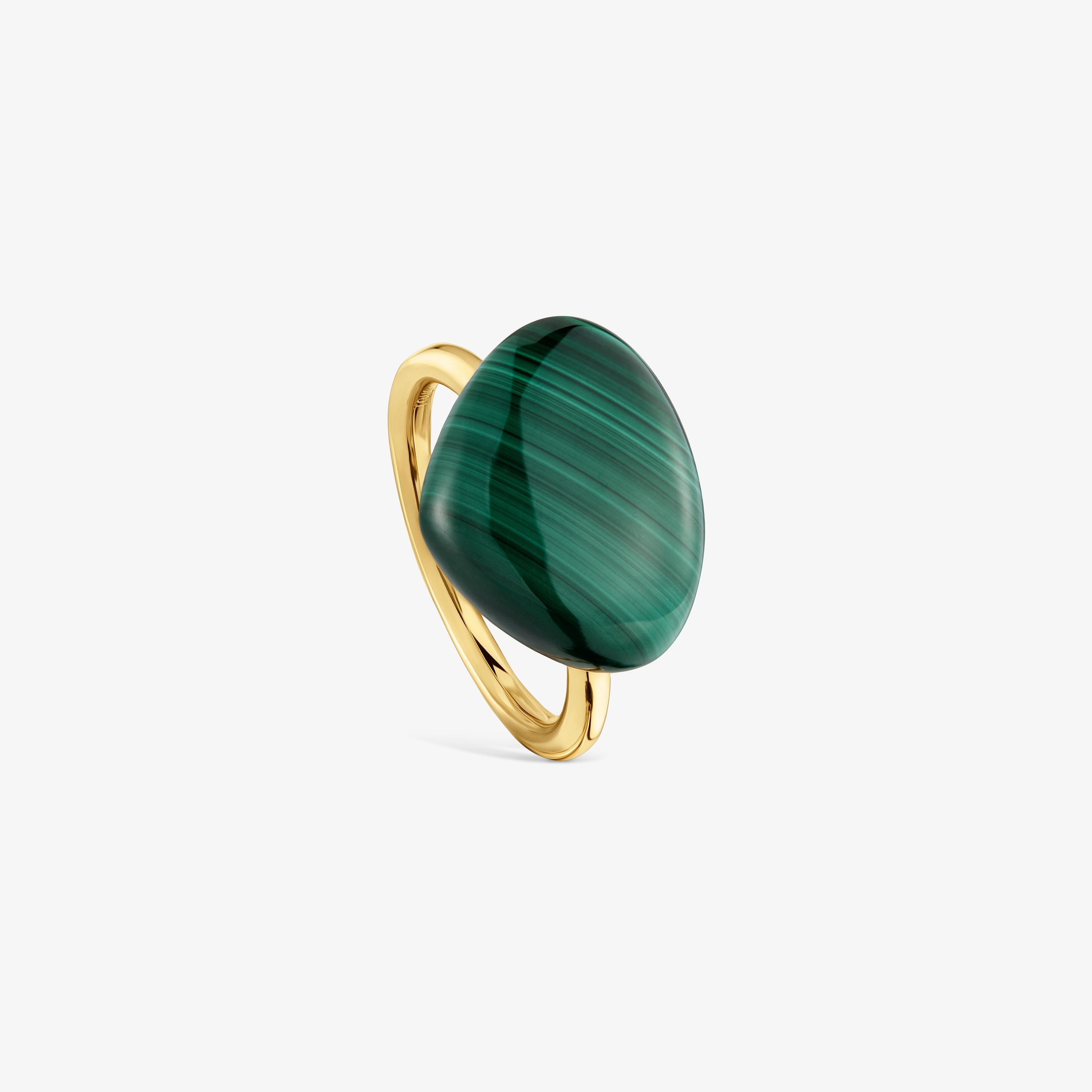 Ring with 18kt gold vermeil and malachite TOUS Color Dots