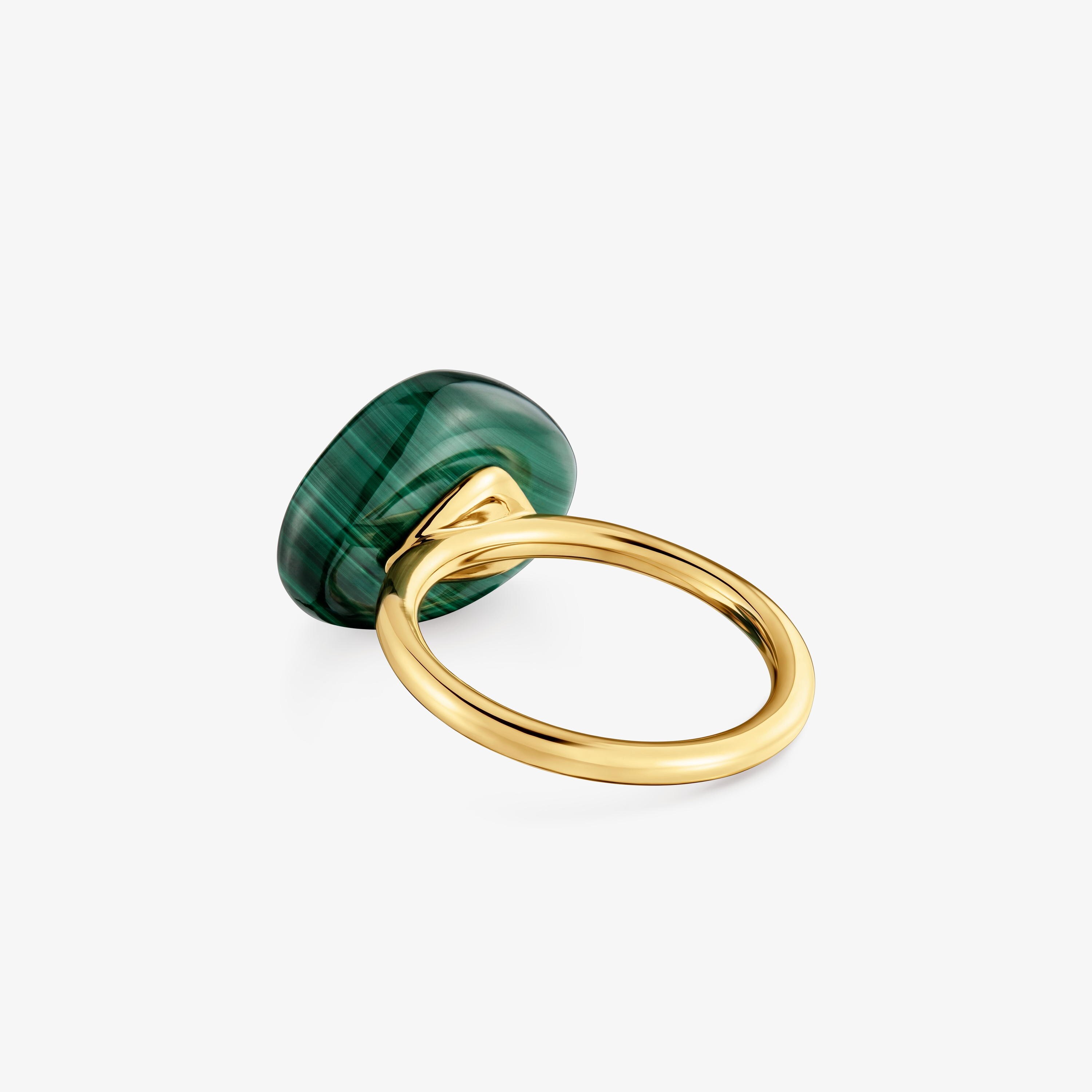 Ring with 18kt gold vermeil and malachite TOUS Color Dots