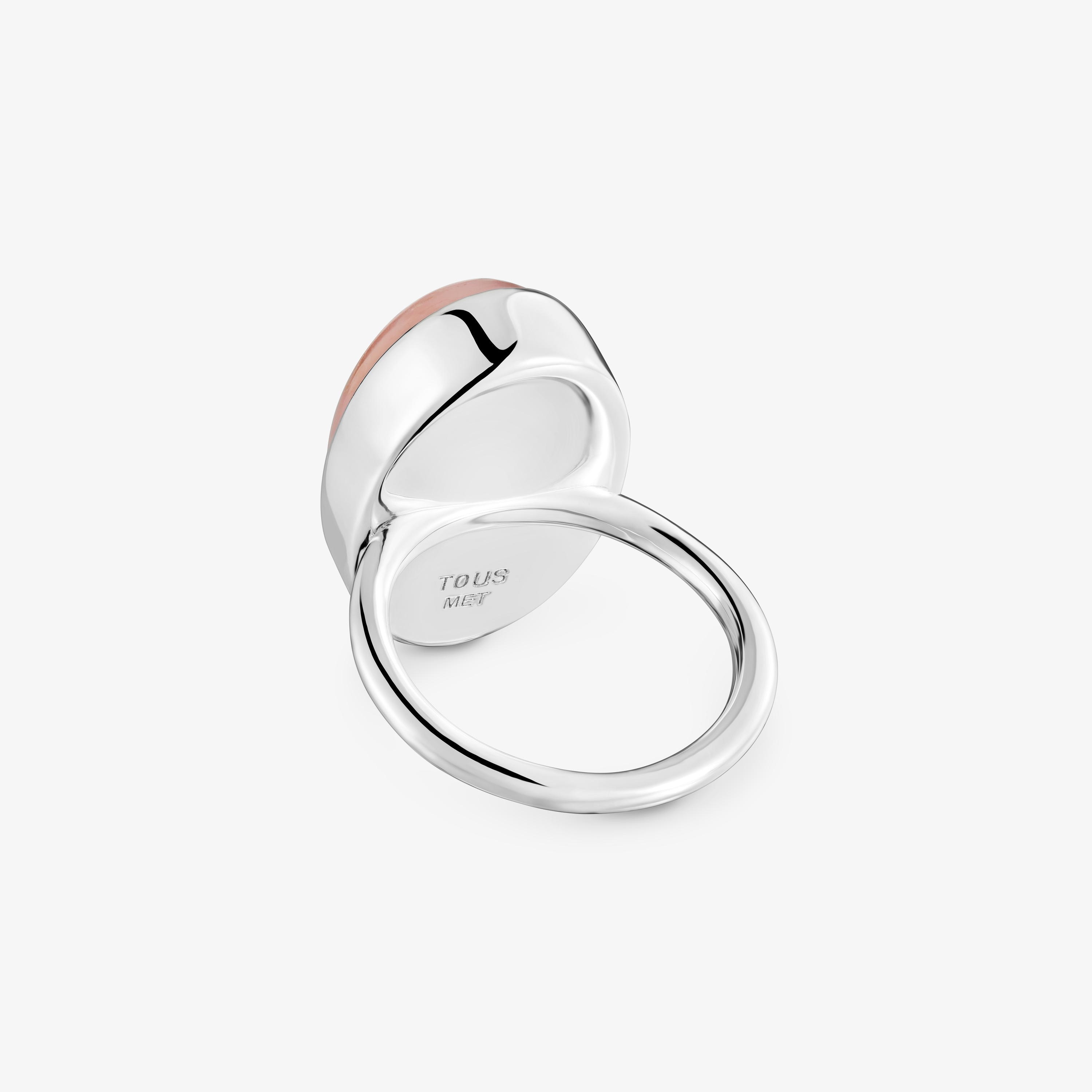 Silver-plated Ring with rose quartz TOUS Gem Power