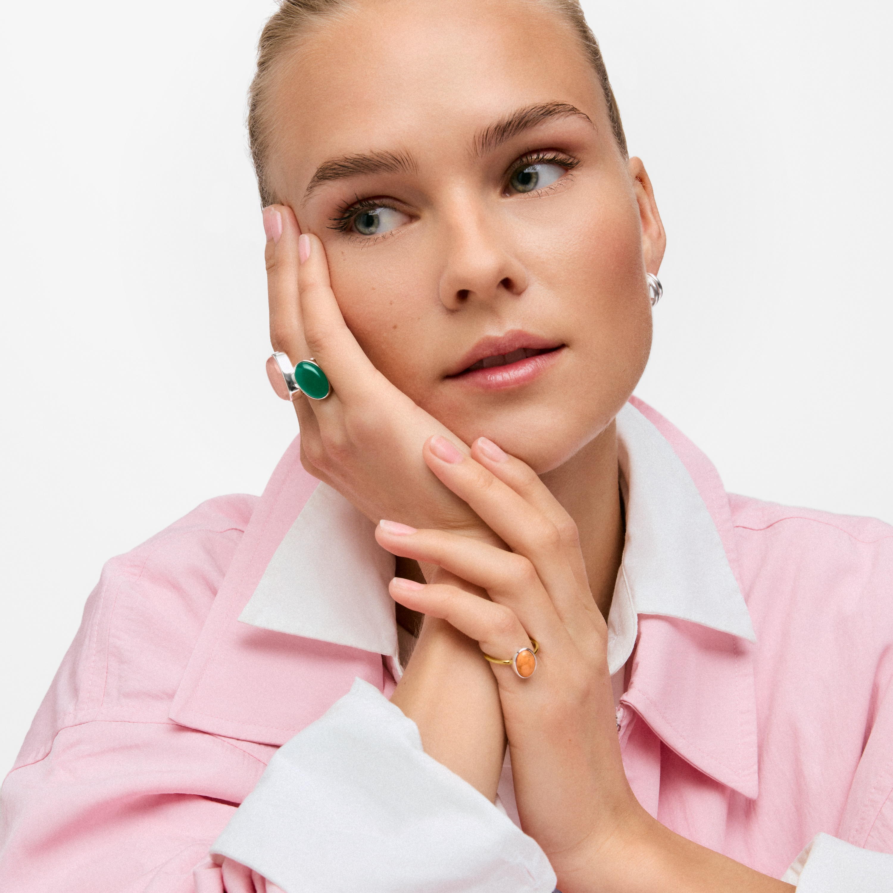 Silver-plated Ring with rose quartz TOUS Gem Power