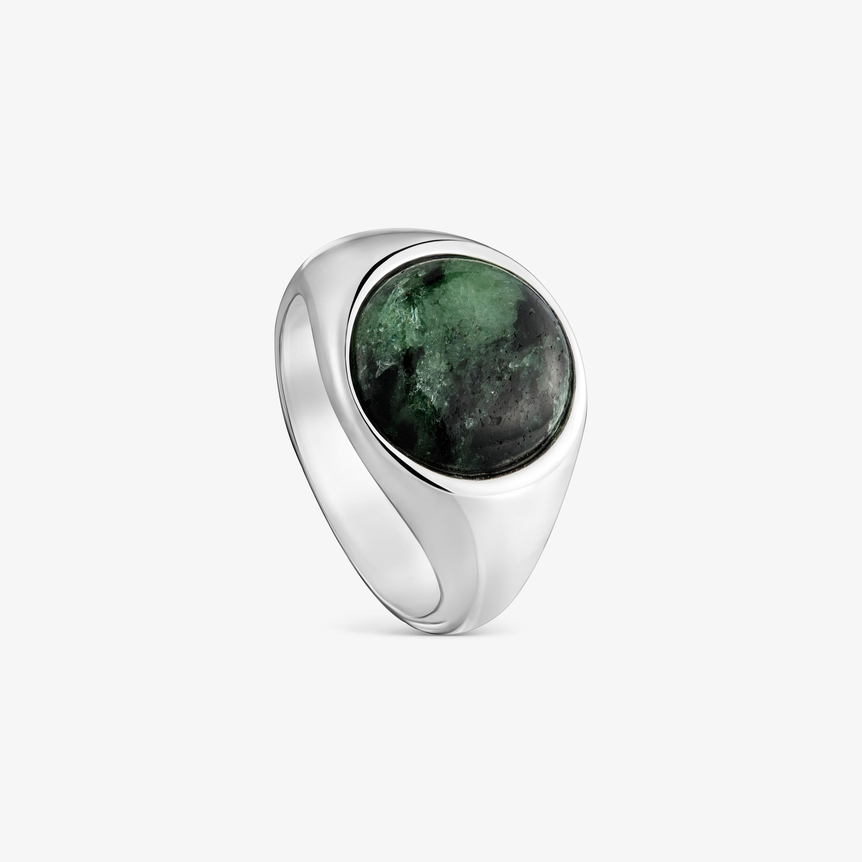Silver-plated Ring with zoisite TOUS Gem Power