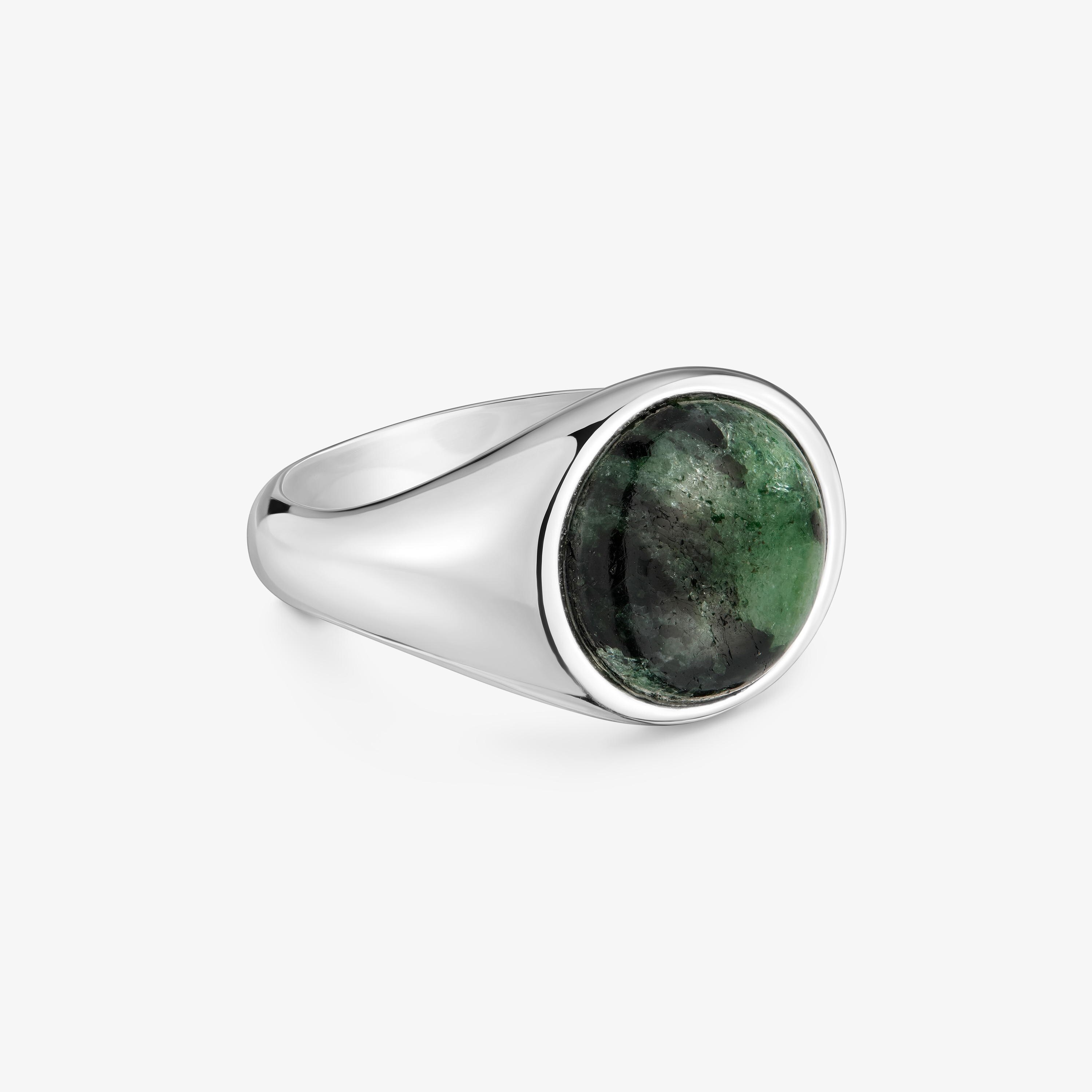 Silver-plated Ring with zoisite TOUS Gem Power