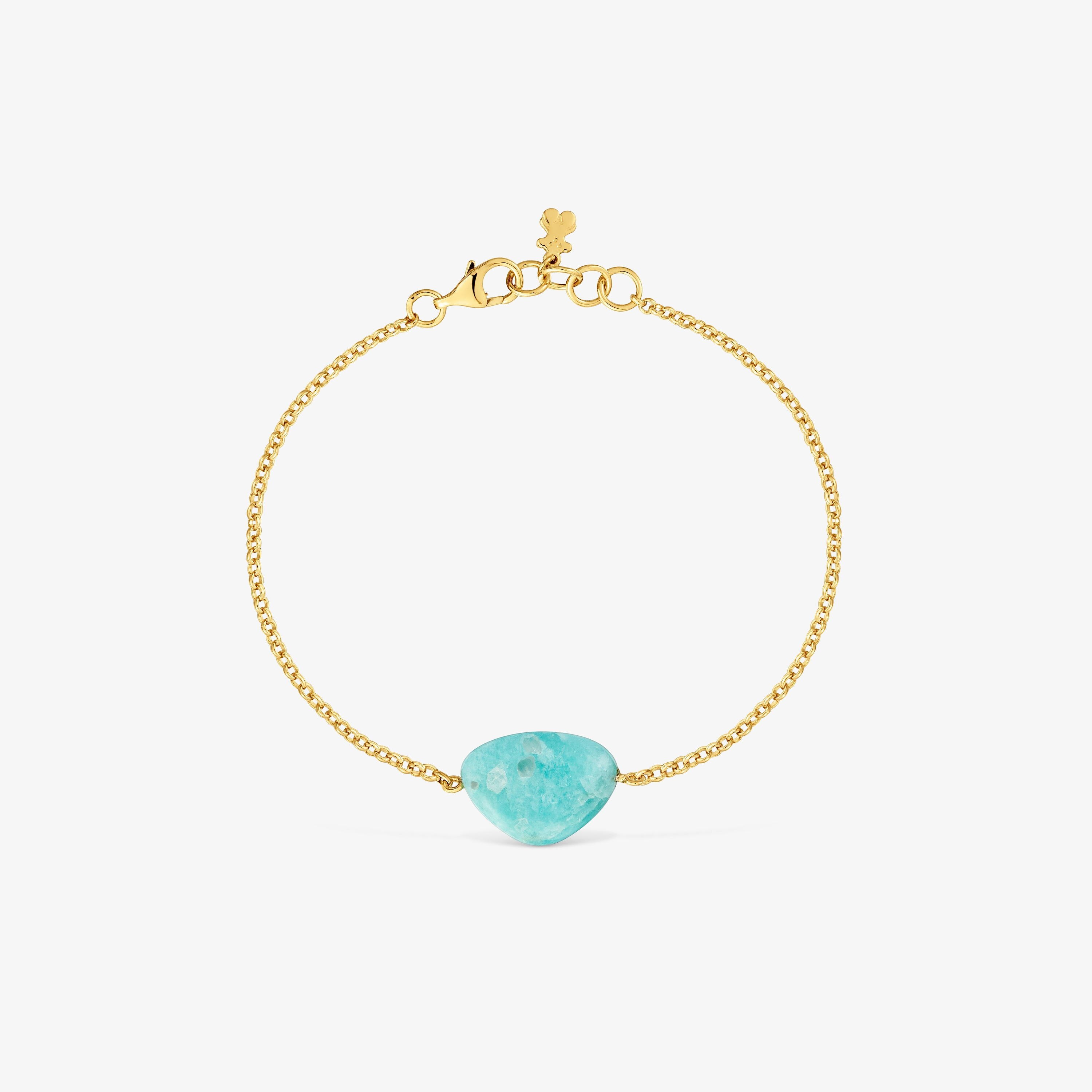 Bracelet with 18kt gold vermeil and amazonite TOUS Color Dots