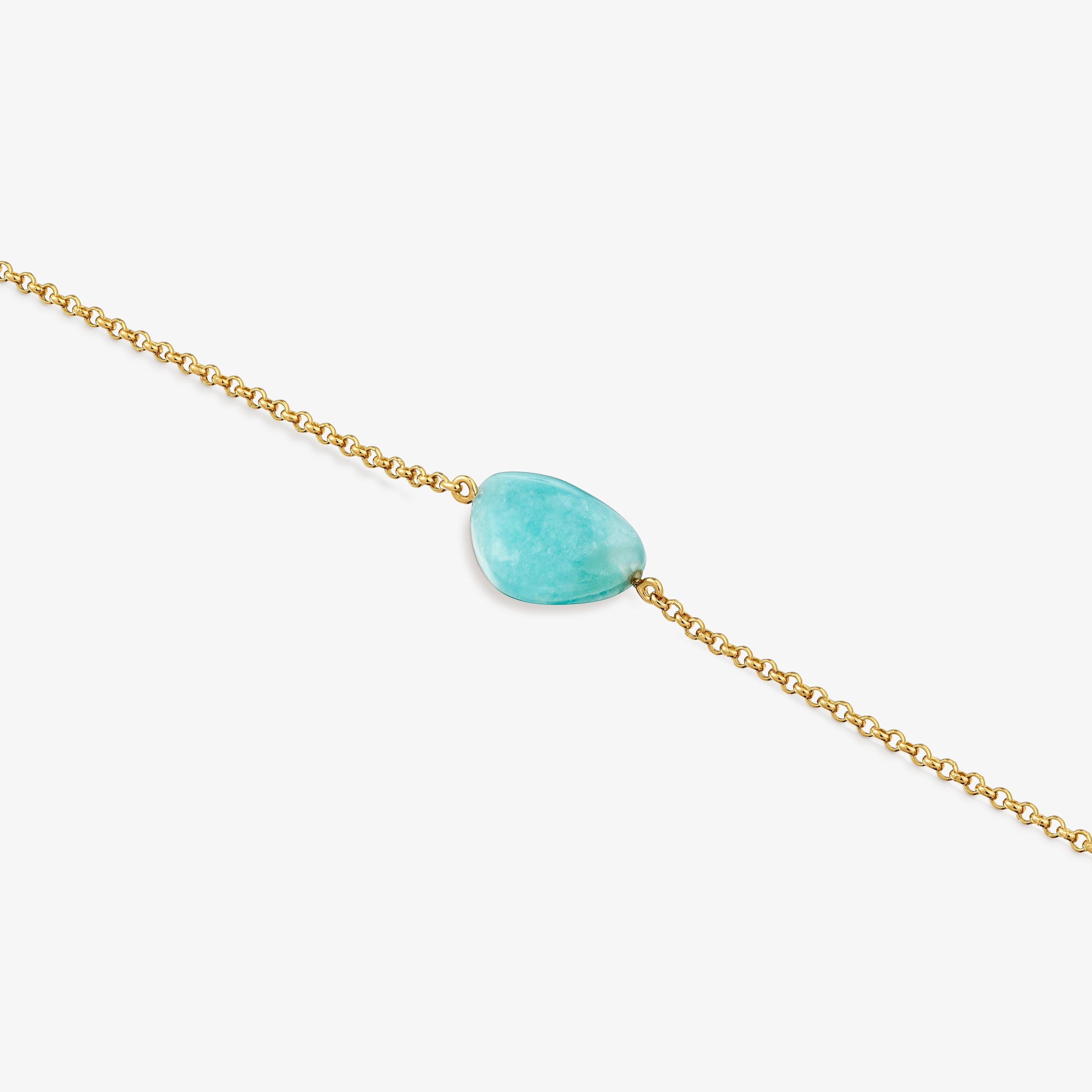 Bracelet with 18kt gold vermeil and amazonite TOUS Color Dots