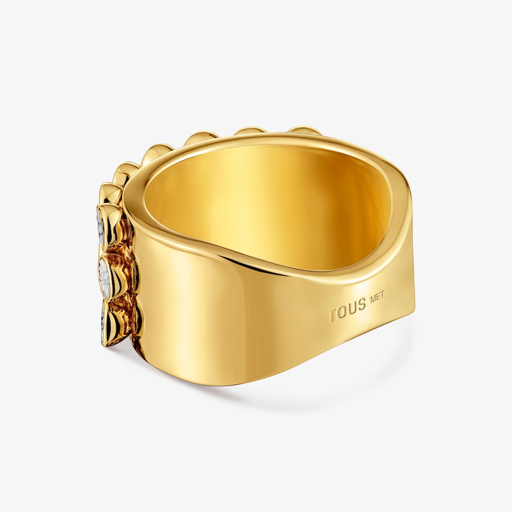 Wide gold vermeil Ring TOUS Maggie Disco