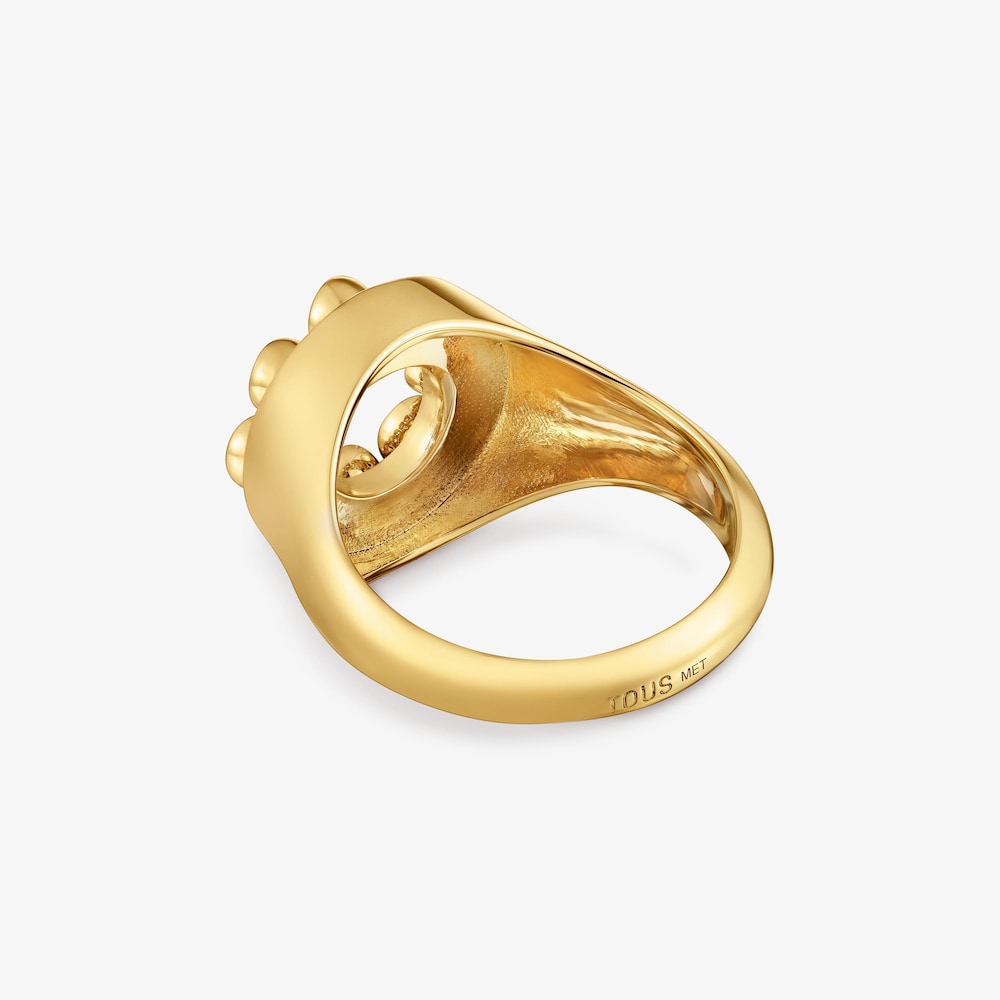 Gold vermeil Signet ring TOUS Maggie Disco
